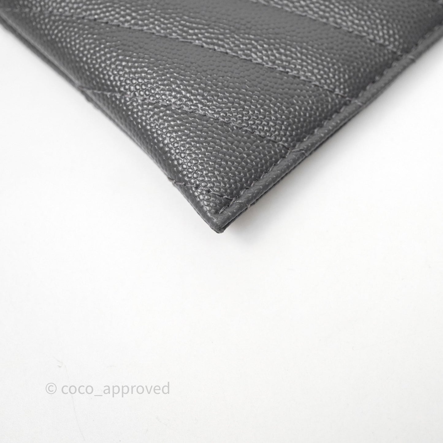 Saint Laurent Cassandre Matelasse Zipped Pouch Dark Grey Gold Hardware