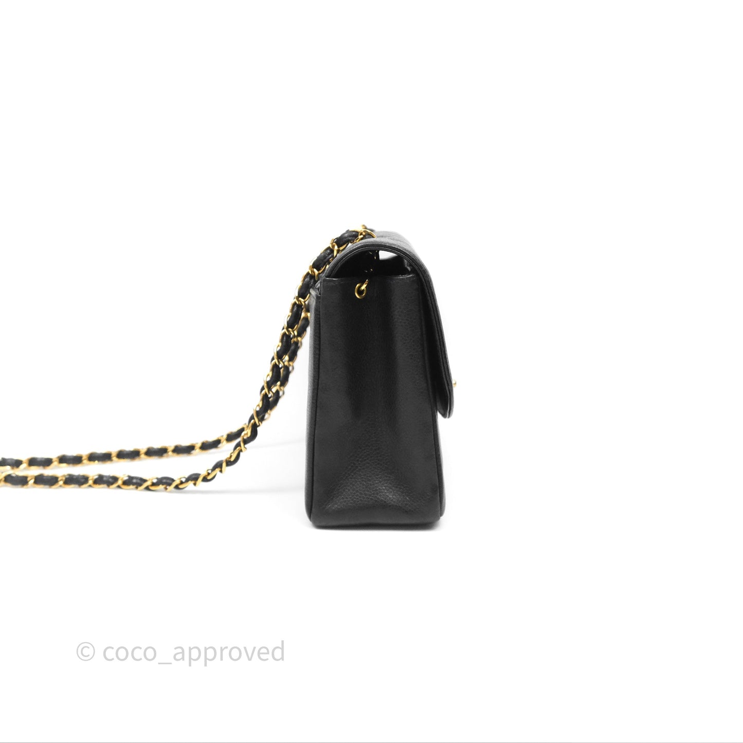 Chanel Vintage Medium Classic Diana Flap Bag Black Caviar 24K Gold Hardware