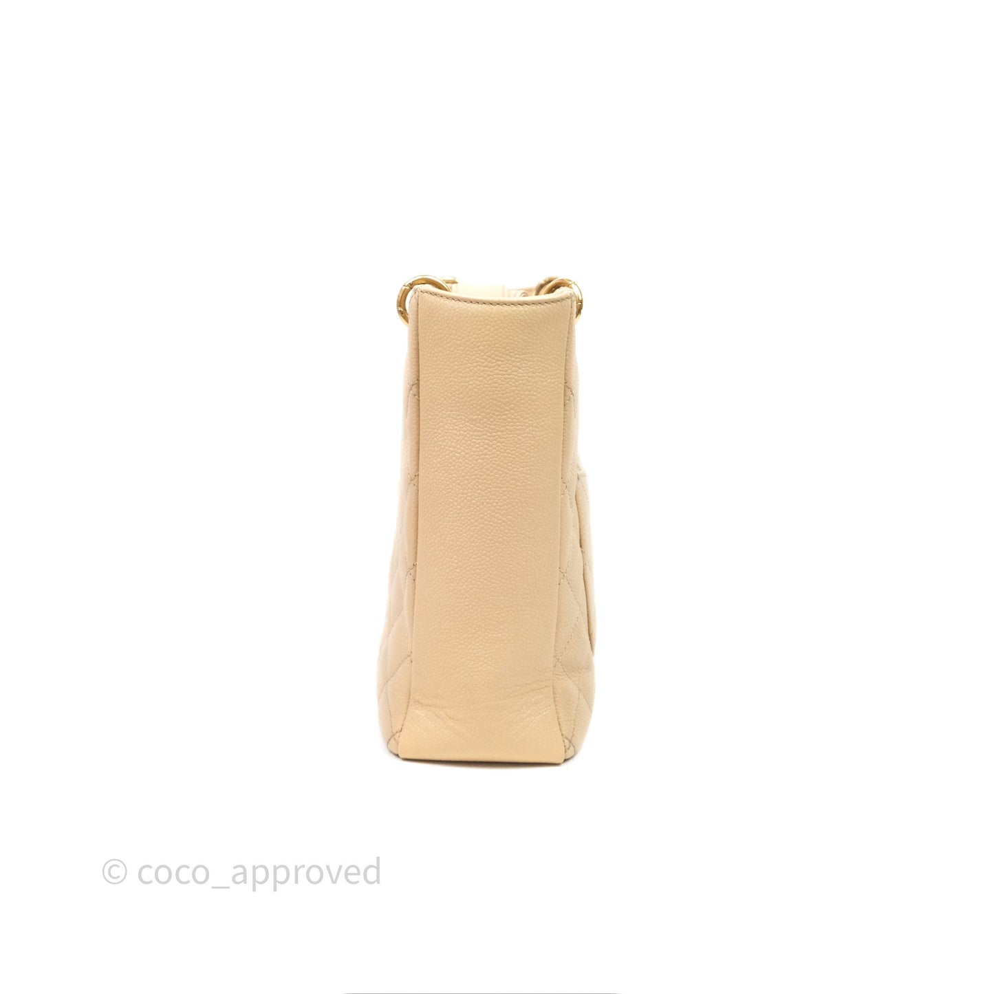 Chanel Vertical GST Beige Caviar Gold Hardware