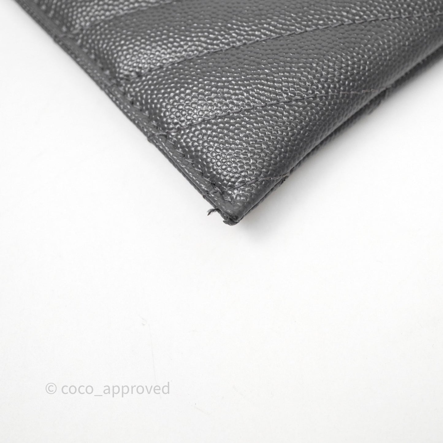 Saint Laurent Cassandre Matelasse Zipped Pouch Dark Grey Gold Hardware