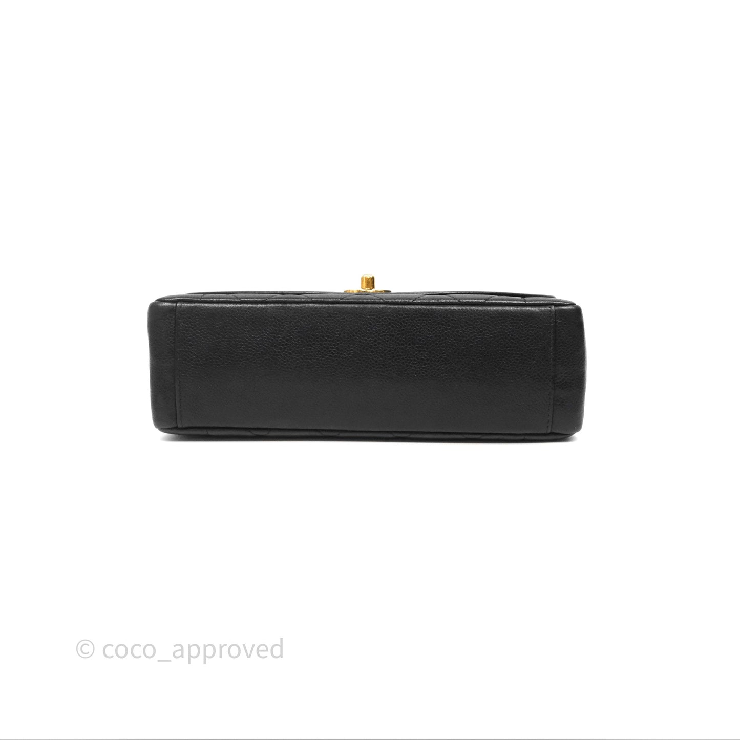 Chanel Vintage Medium Classic Diana Flap Bag Black Caviar 24K Gold Hardware