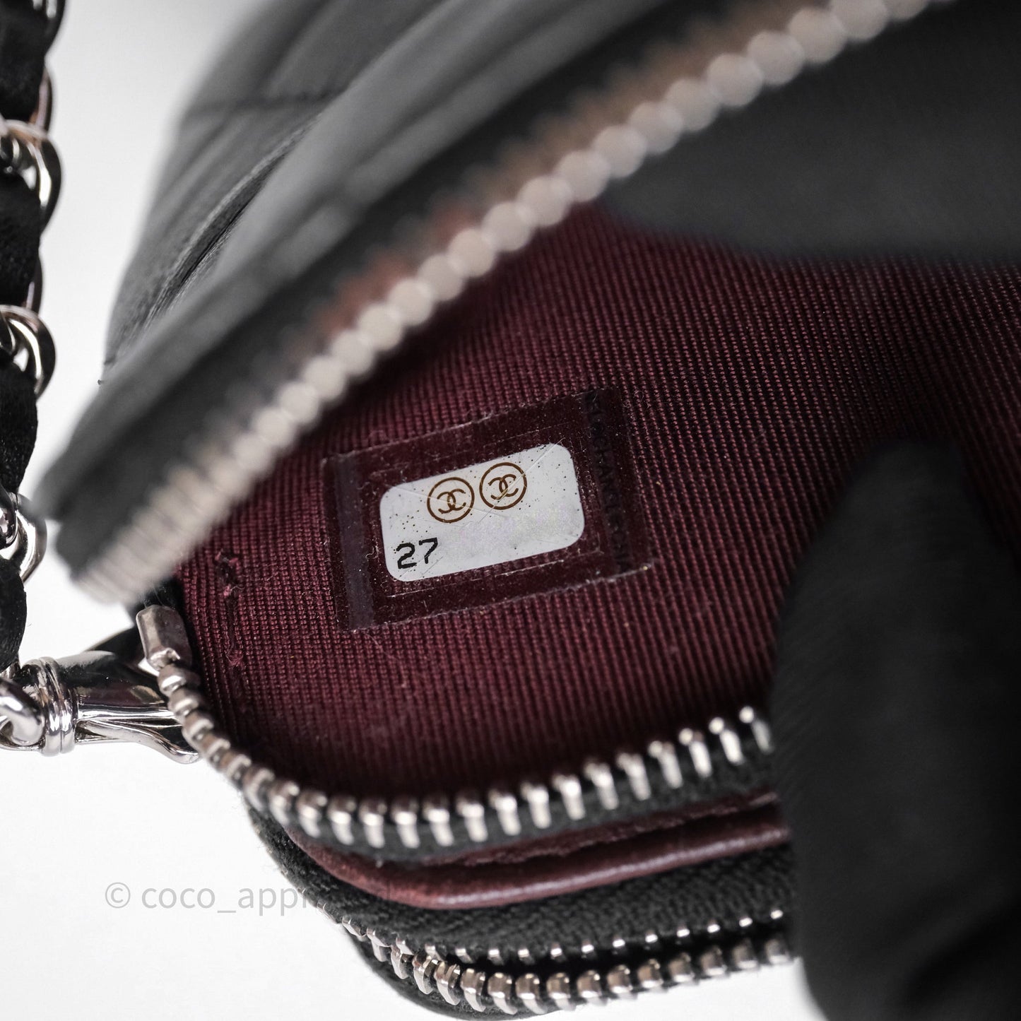 Chanel Clutch with Chain Black Lambskin Silver Hardware
