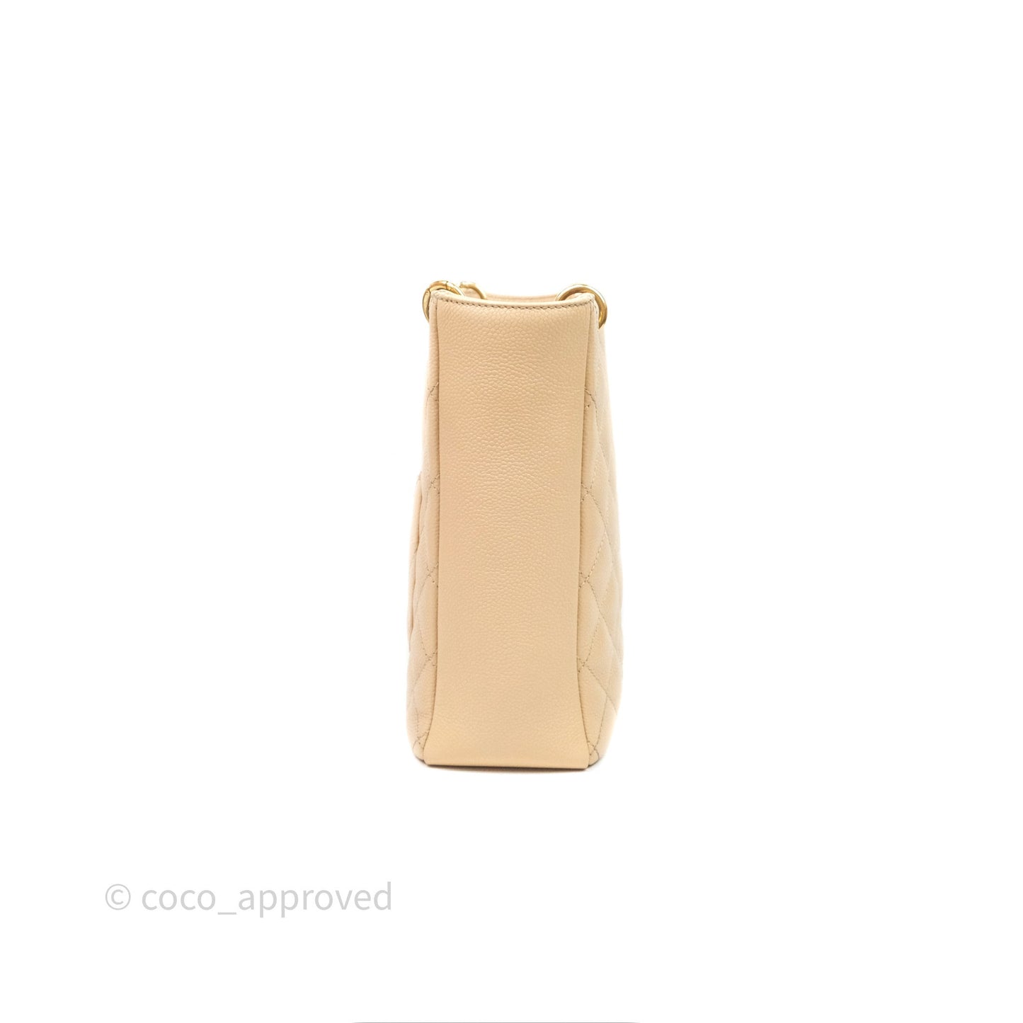 Chanel Vertical GST Beige Caviar Gold Hardware