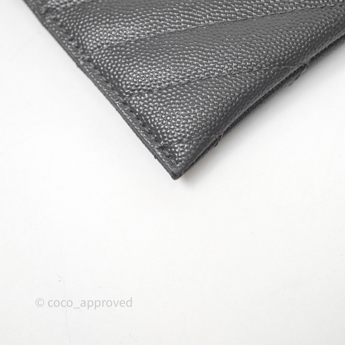 Saint Laurent Cassandre Matelasse Zipped Pouch Dark Grey Gold Hardware