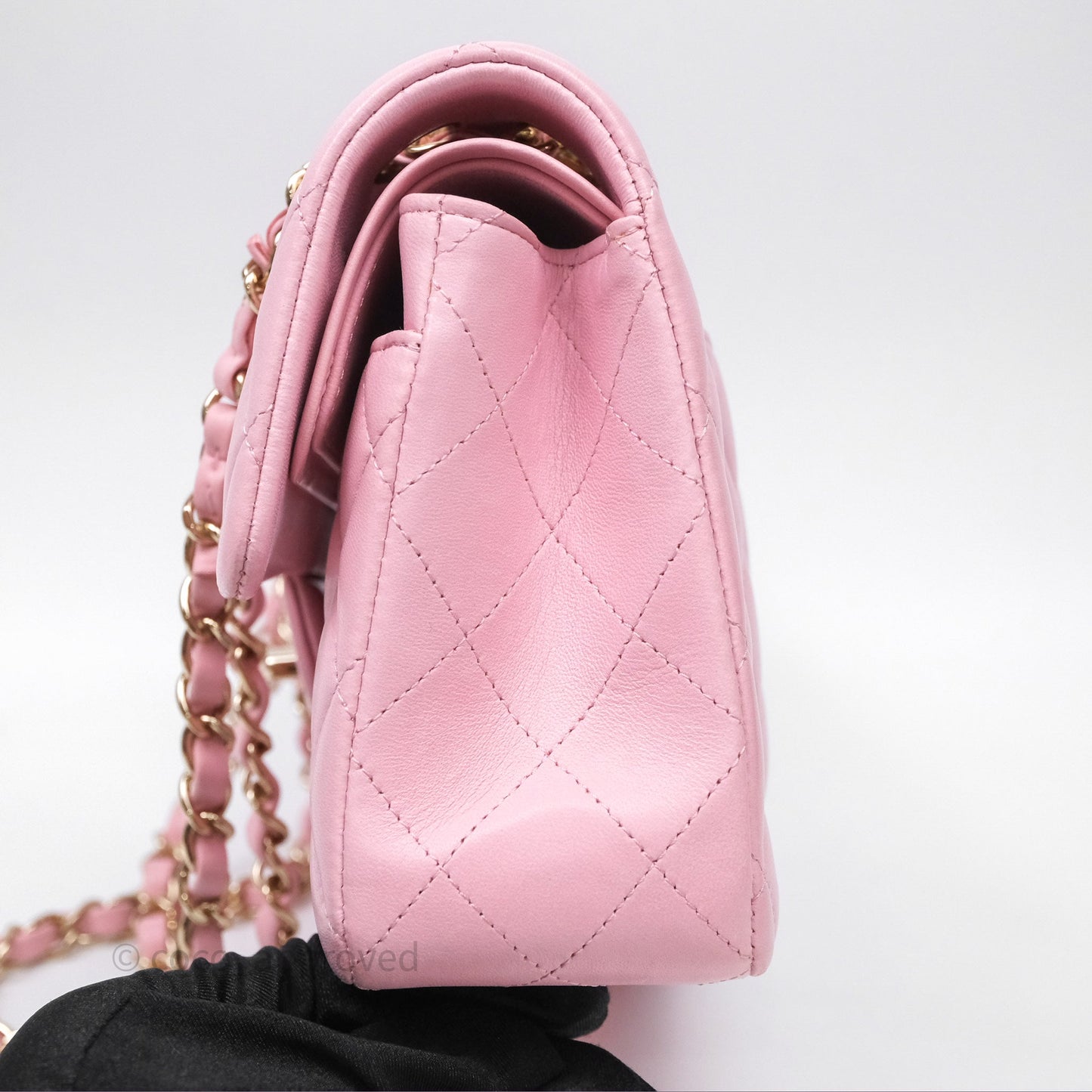 Chanel Small Classic Quilted Flap Pink Lambskin Gold Hardware