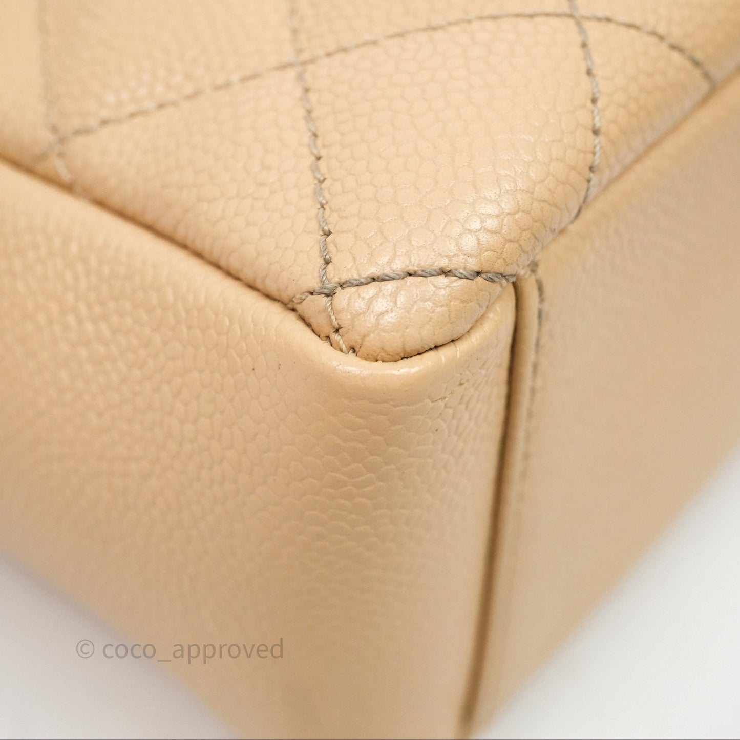 Chanel Vertical GST Beige Caviar Gold Hardware