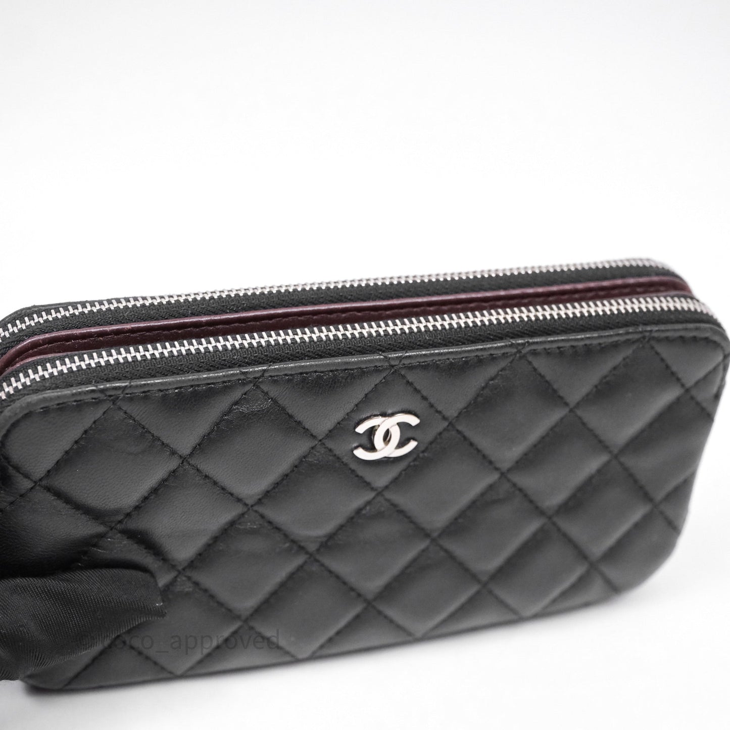 Chanel Clutch with Chain Black Lambskin Silver Hardware