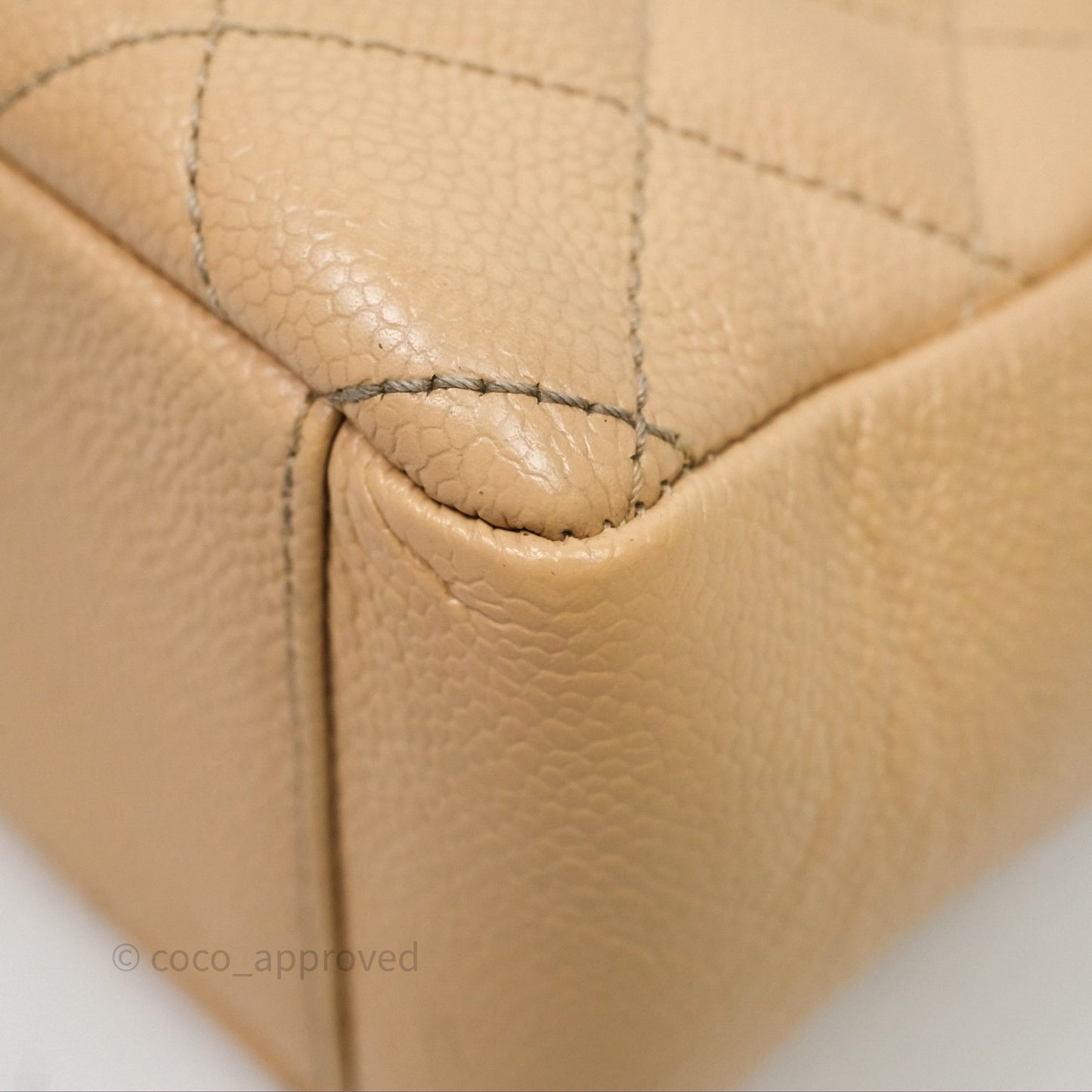 Chanel Vertical GST Beige Caviar Gold Hardware