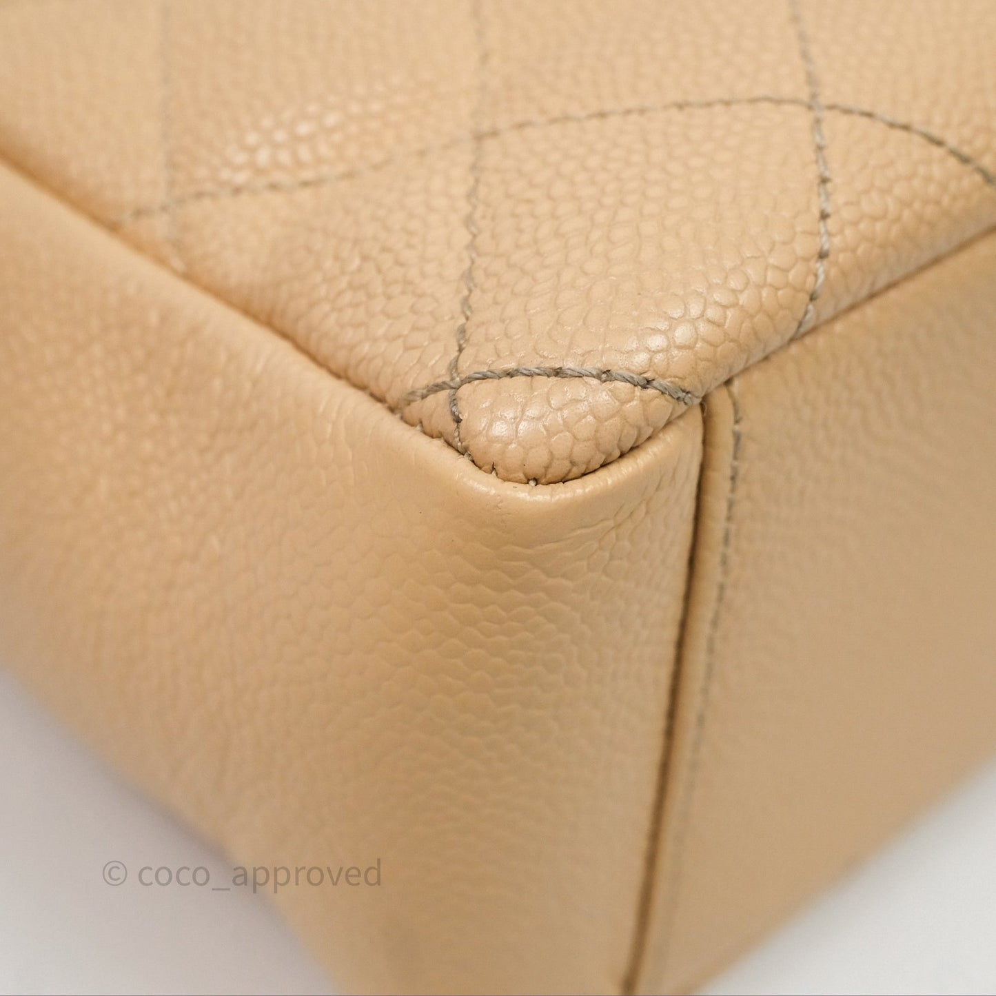 Chanel Vertical GST Beige Caviar Gold Hardware