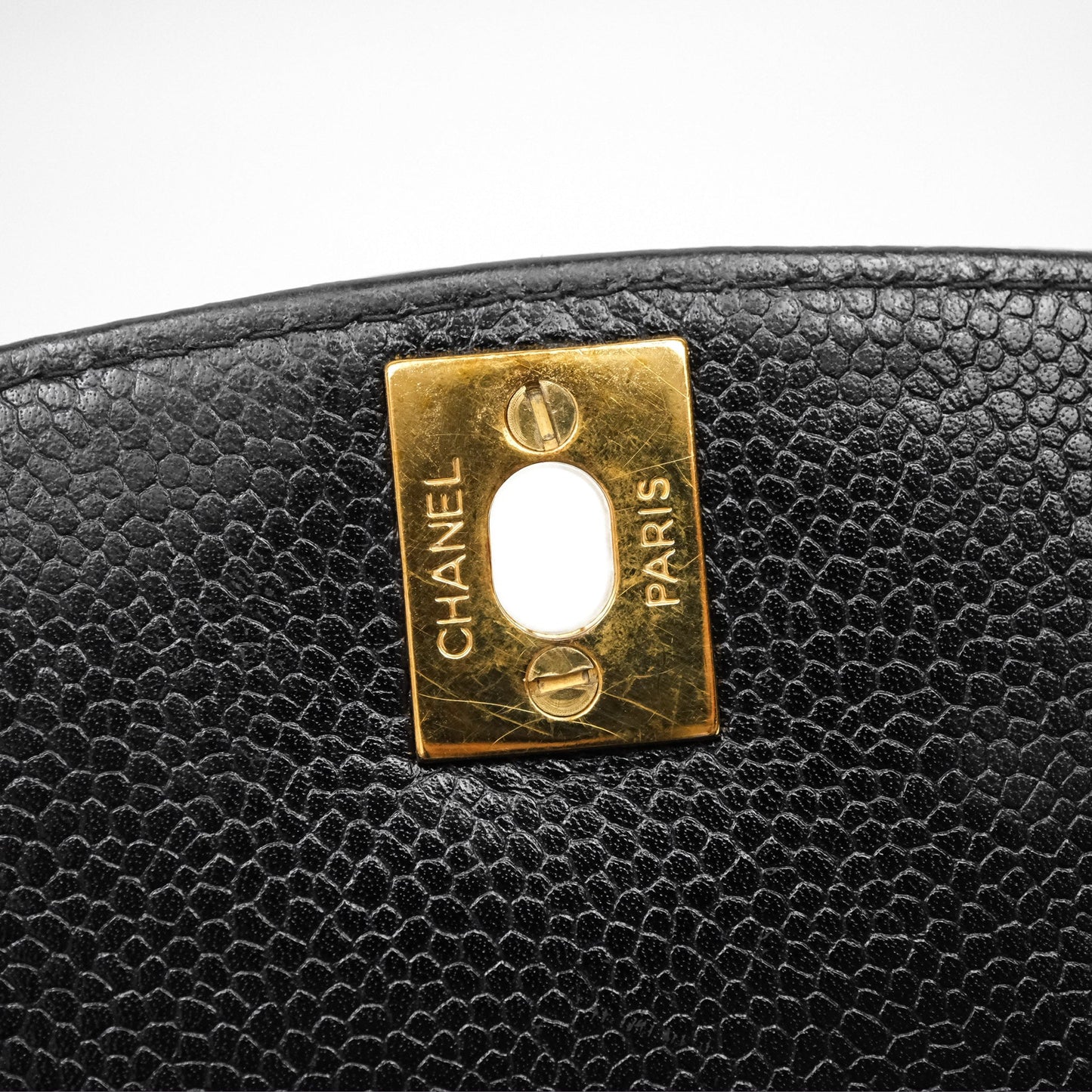 Chanel Vintage Medium Classic Diana Flap Bag Black Caviar 24K Gold Hardware
