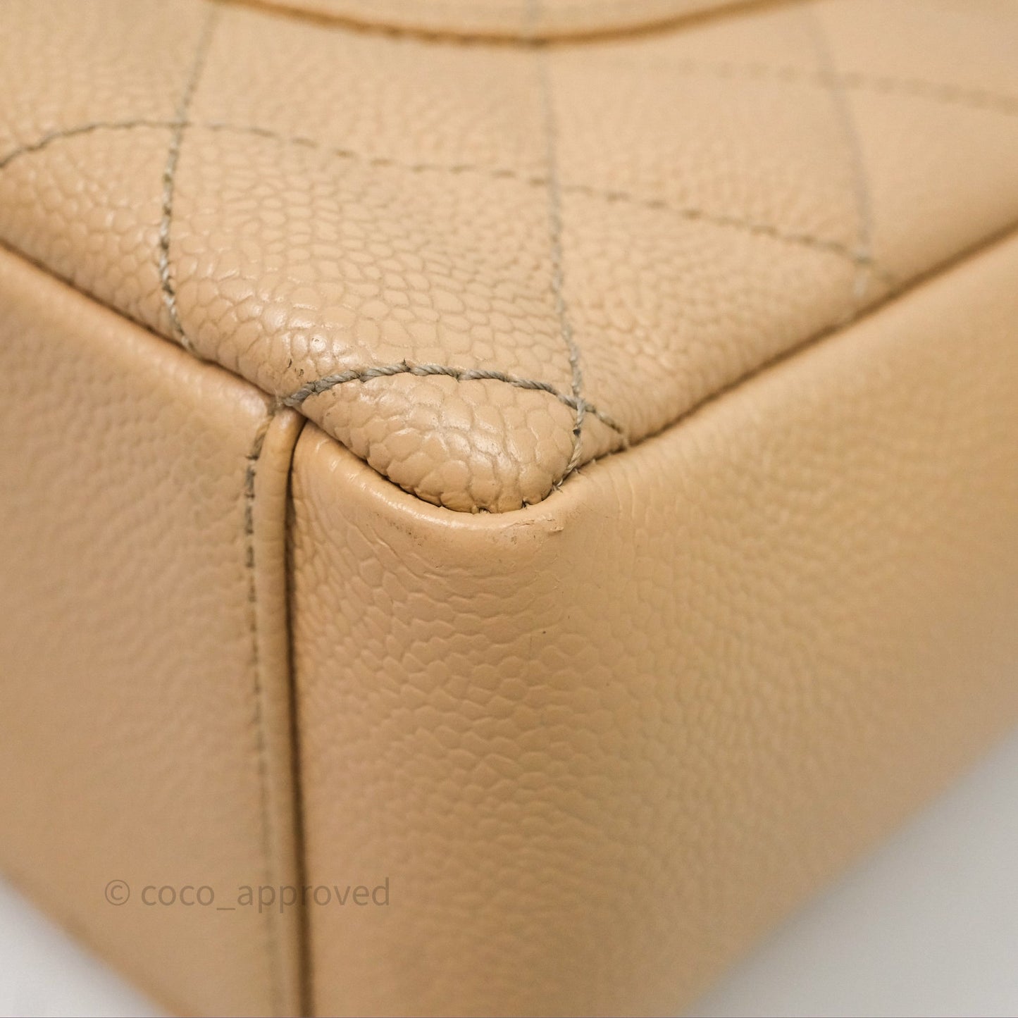 Chanel Vertical GST Beige Caviar Gold Hardware