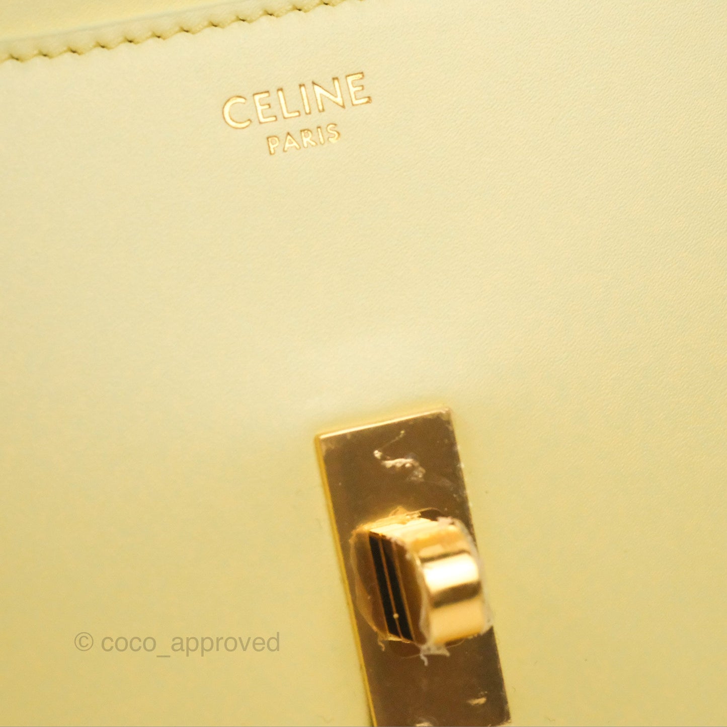 Celine Mini 16 Soft Yellow Satinated Calfskin