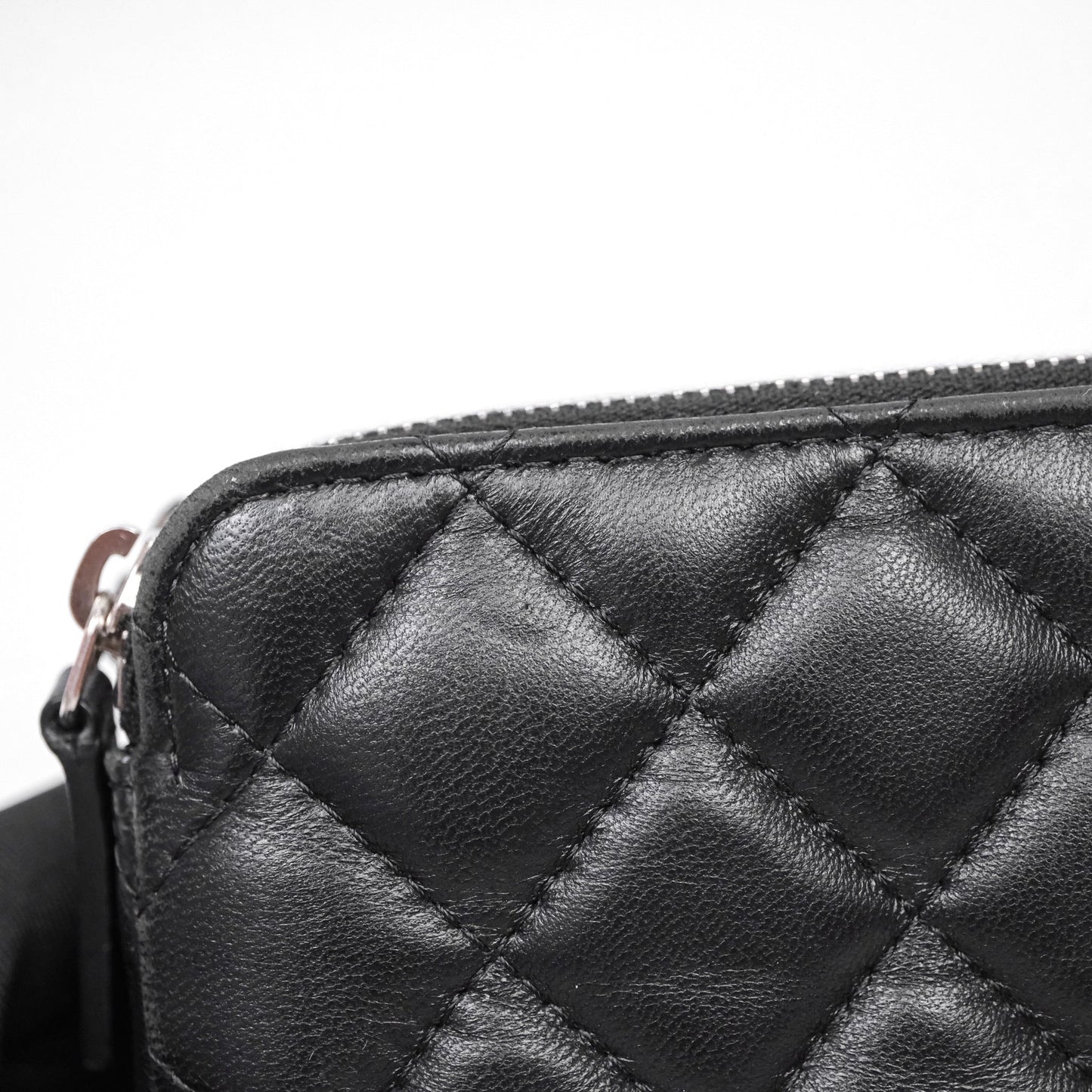 Chanel Clutch with Chain Black Lambskin Silver Hardware