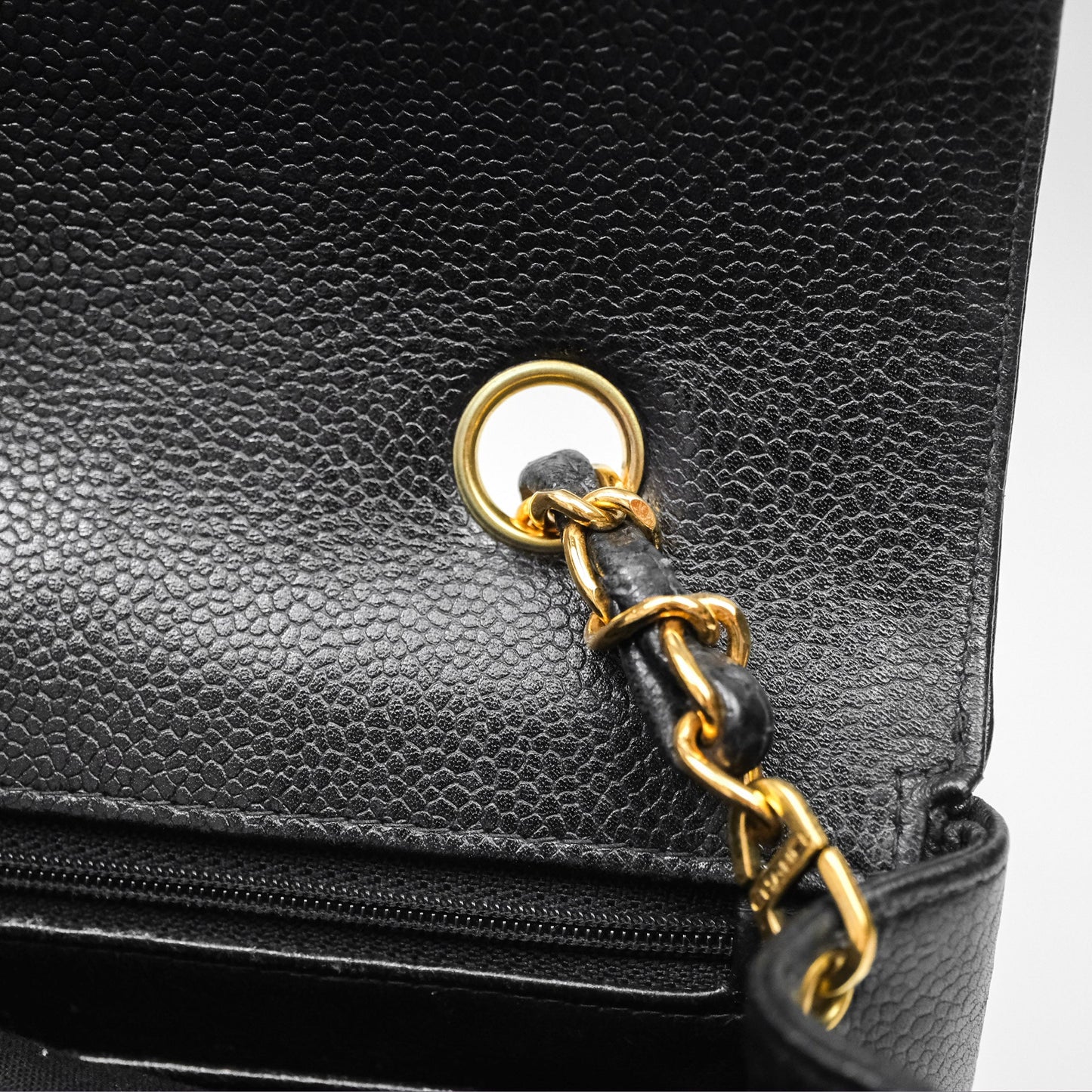 Chanel Vintage Medium Classic Diana Flap Bag Black Caviar 24K Gold Hardware