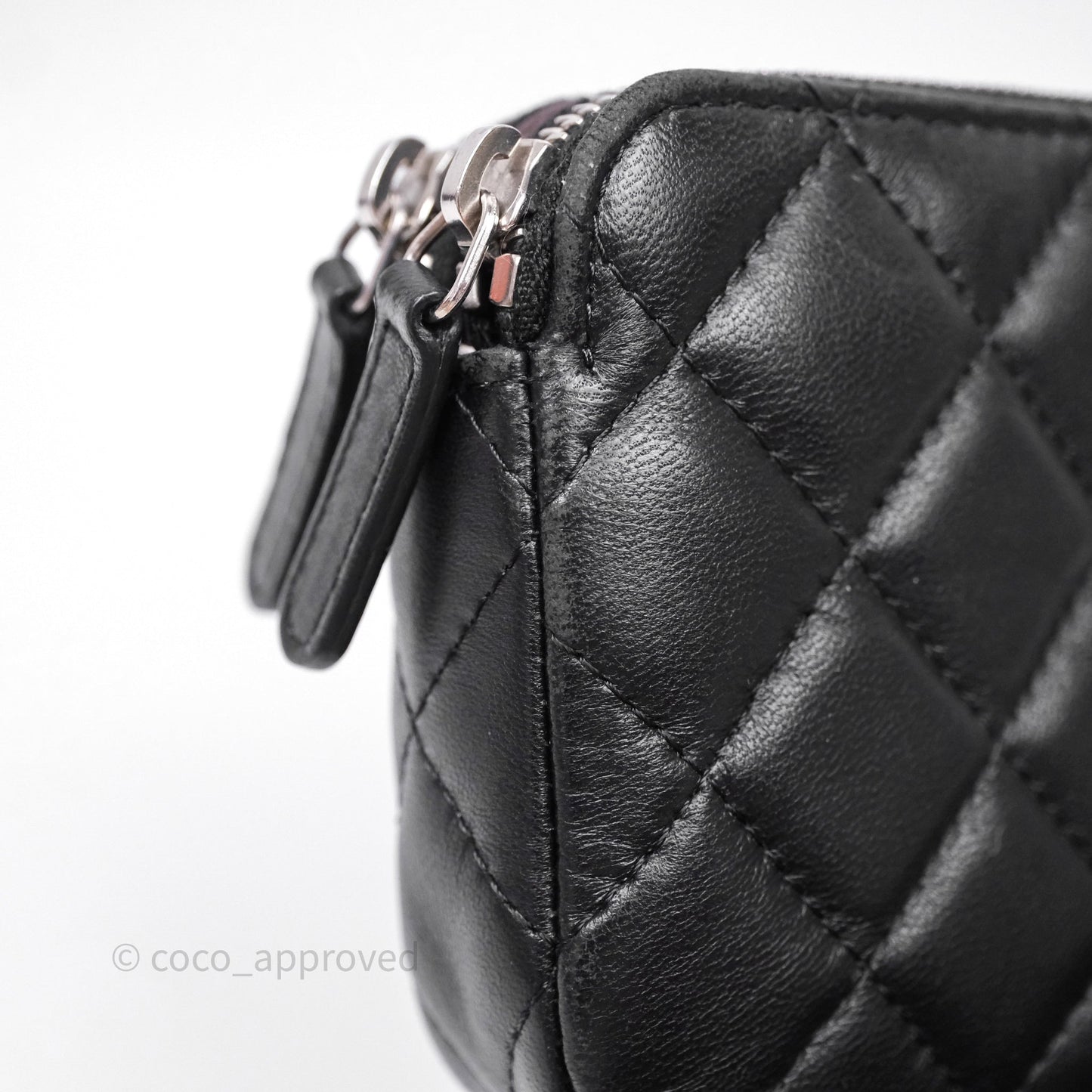 Chanel Clutch with Chain Black Lambskin Silver Hardware