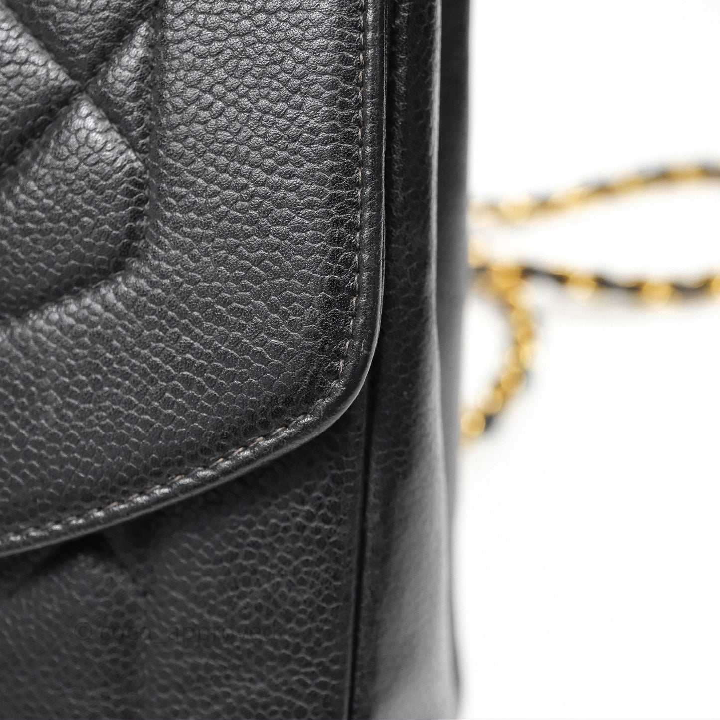 Chanel Vintage Medium Classic Diana Flap Bag Black Caviar 24K Gold Hardware