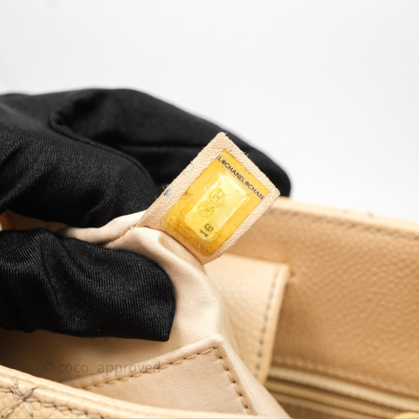 Chanel Vertical GST Beige Caviar Gold Hardware