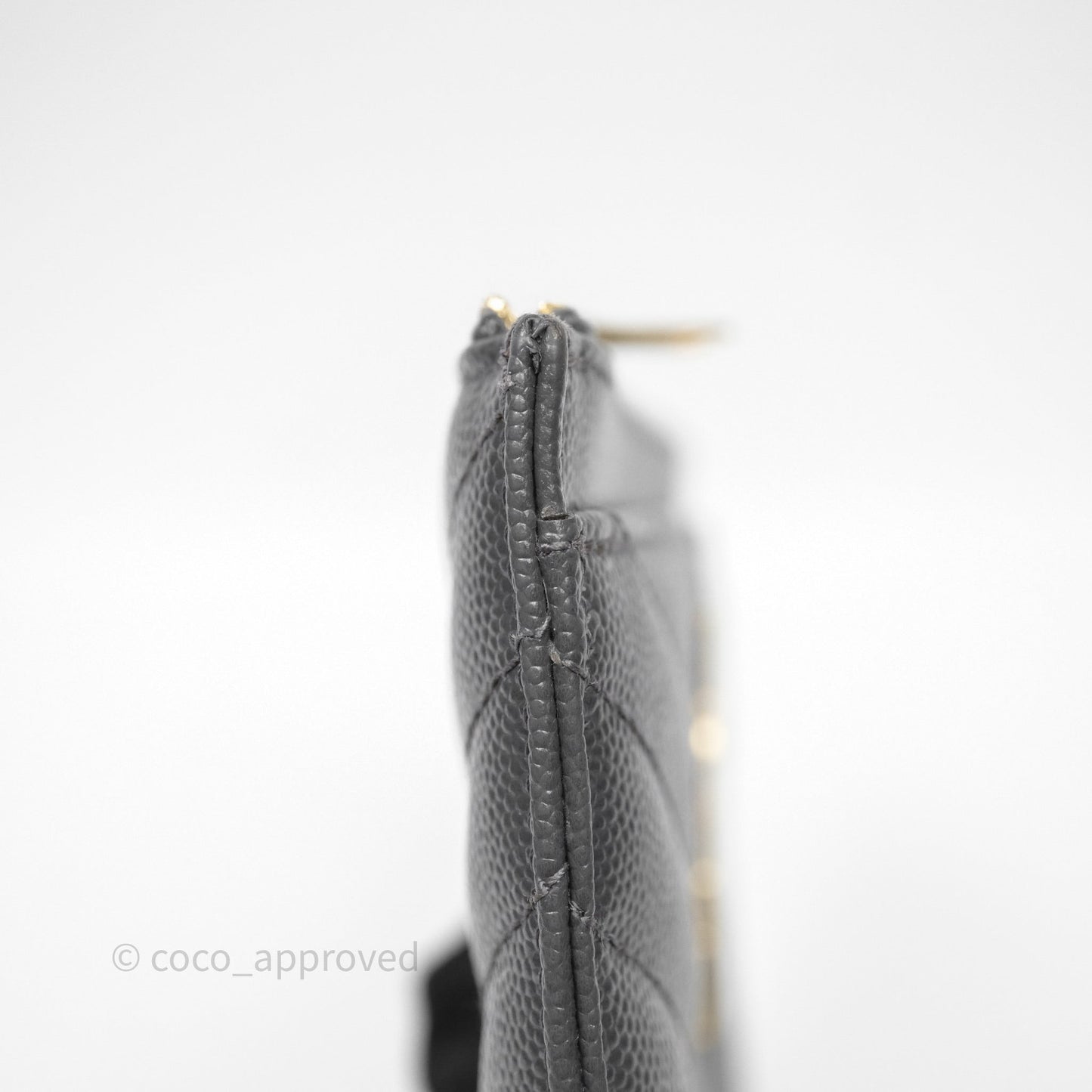 Saint Laurent Cassandre Matelasse Zipped Pouch Dark Grey Gold Hardware