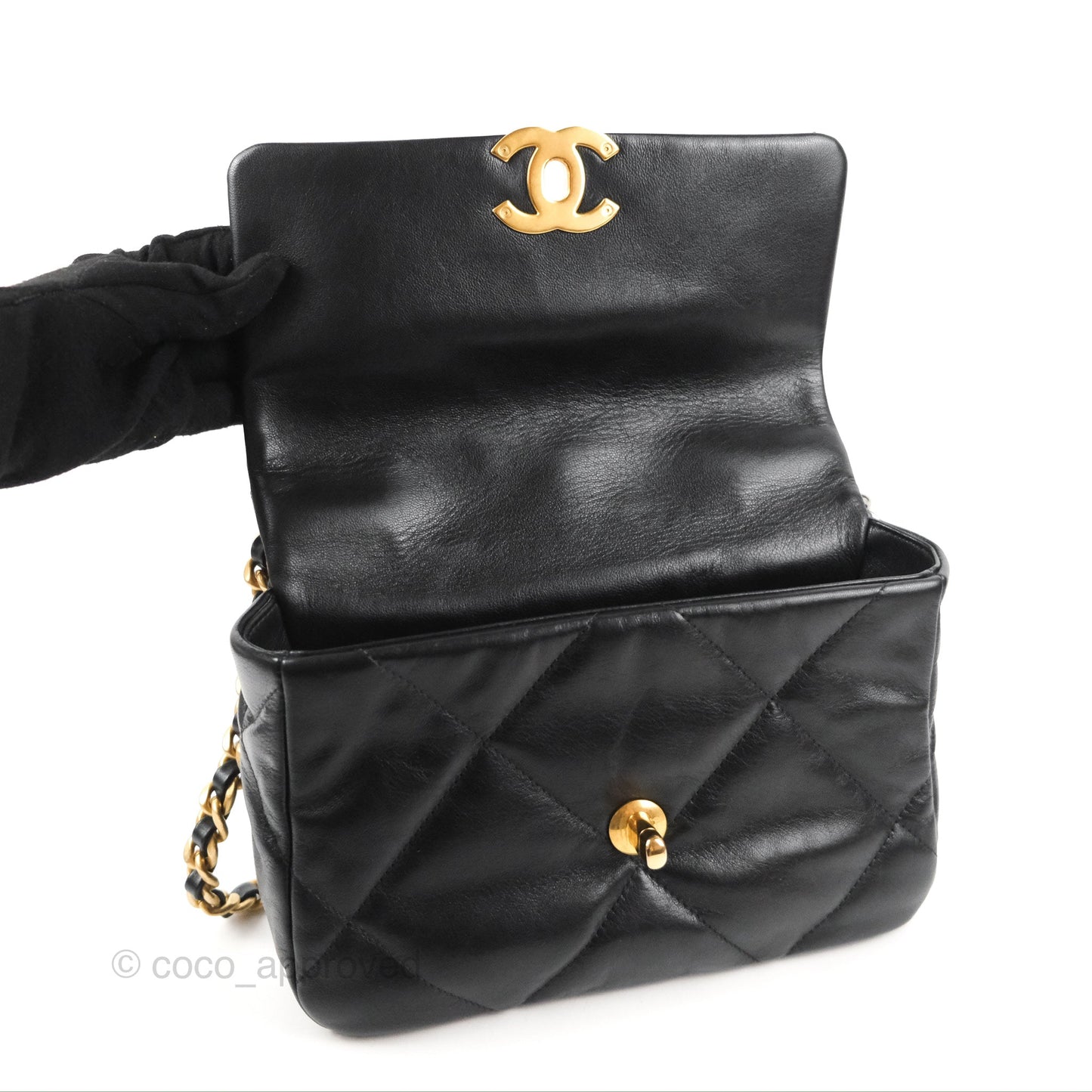 Chanel 19 Small Black Goatskin Mixed Hardware