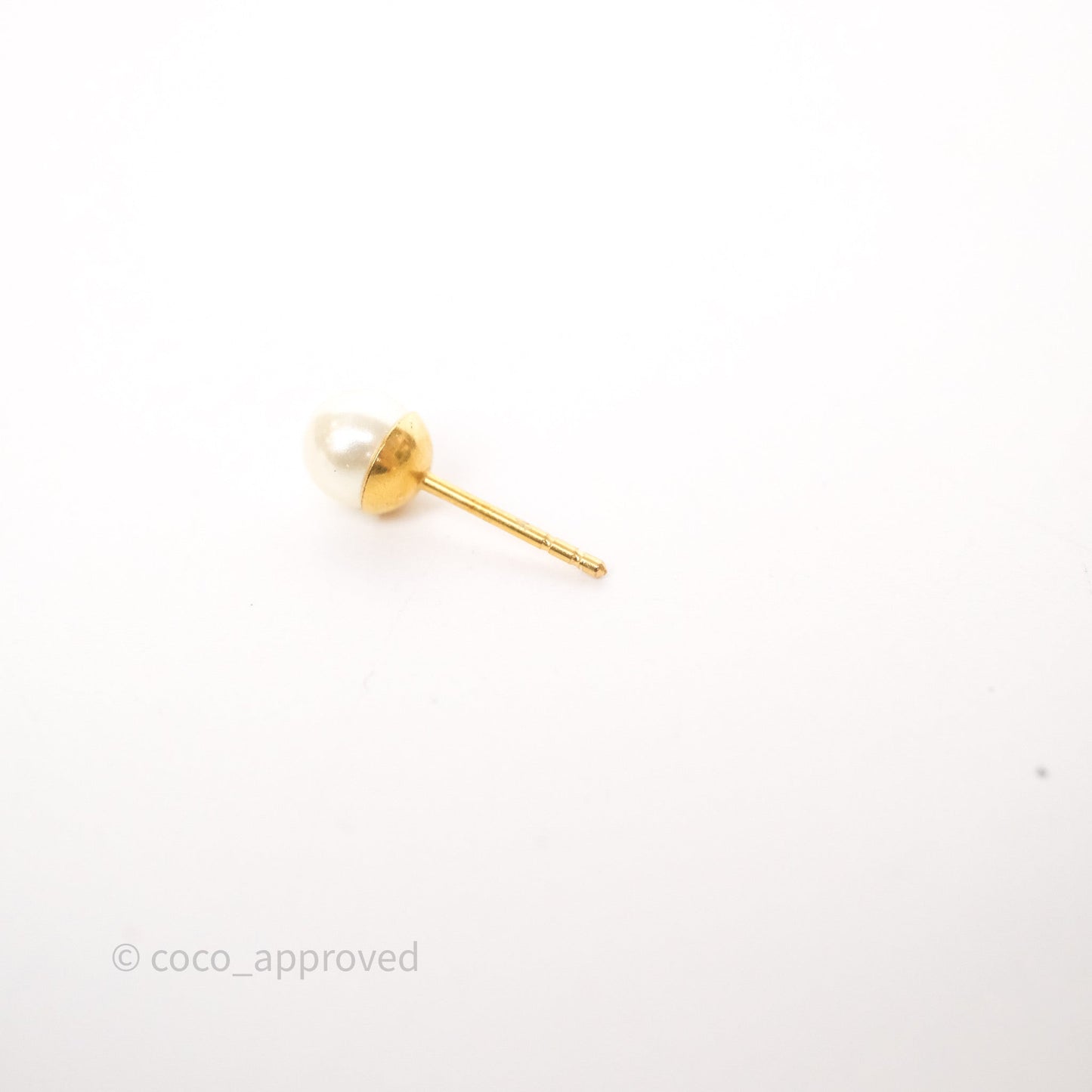 Christian Dior Crystal CD Pearl Tribales Earrings Gold Tone
