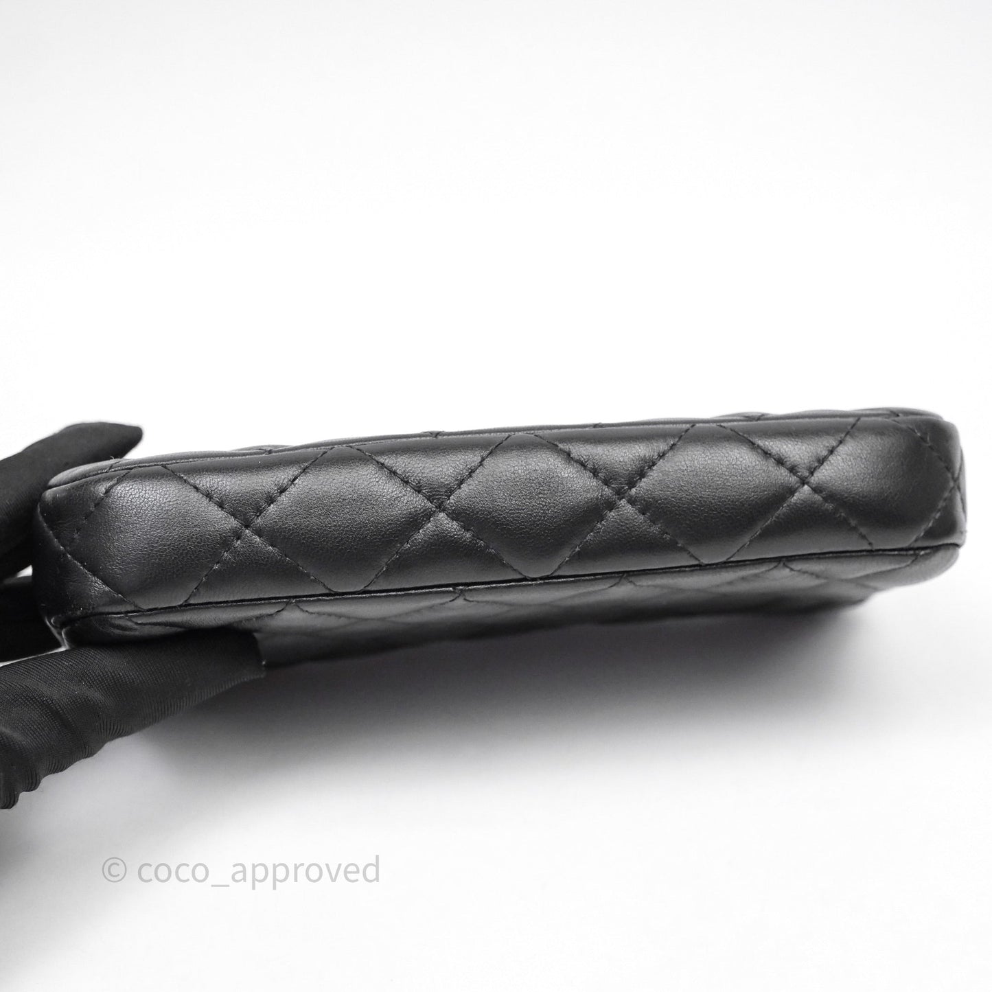 Chanel Clutch with Chain Black Lambskin Silver Hardware
