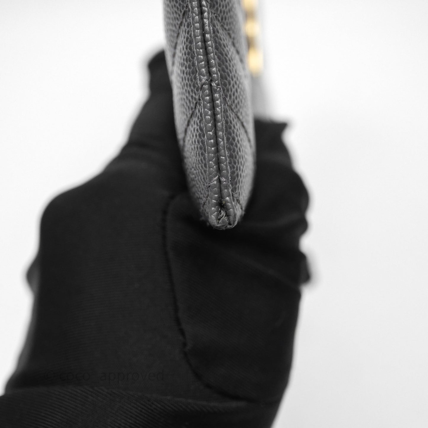 Saint Laurent Cassandre Matelasse Zipped Pouch Dark Grey Gold Hardware