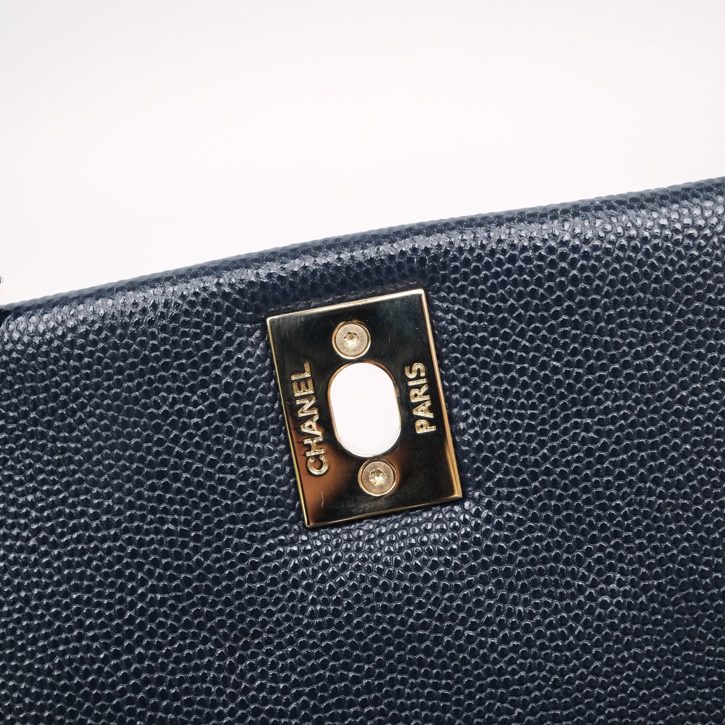 Chanel Mini Coco Handle Quilted Navy Caviar Gold Hardware