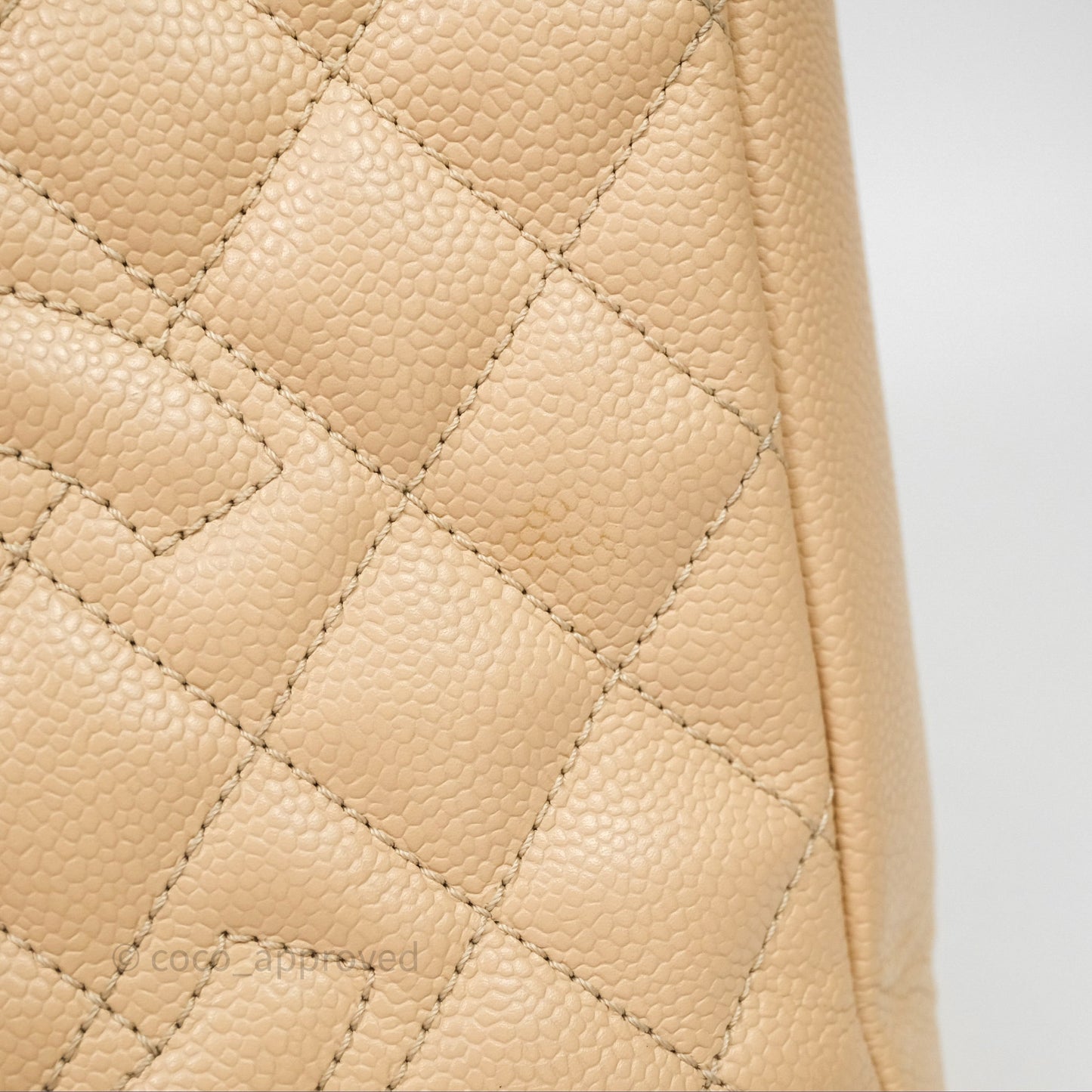 Chanel Vertical GST Beige Caviar Gold Hardware