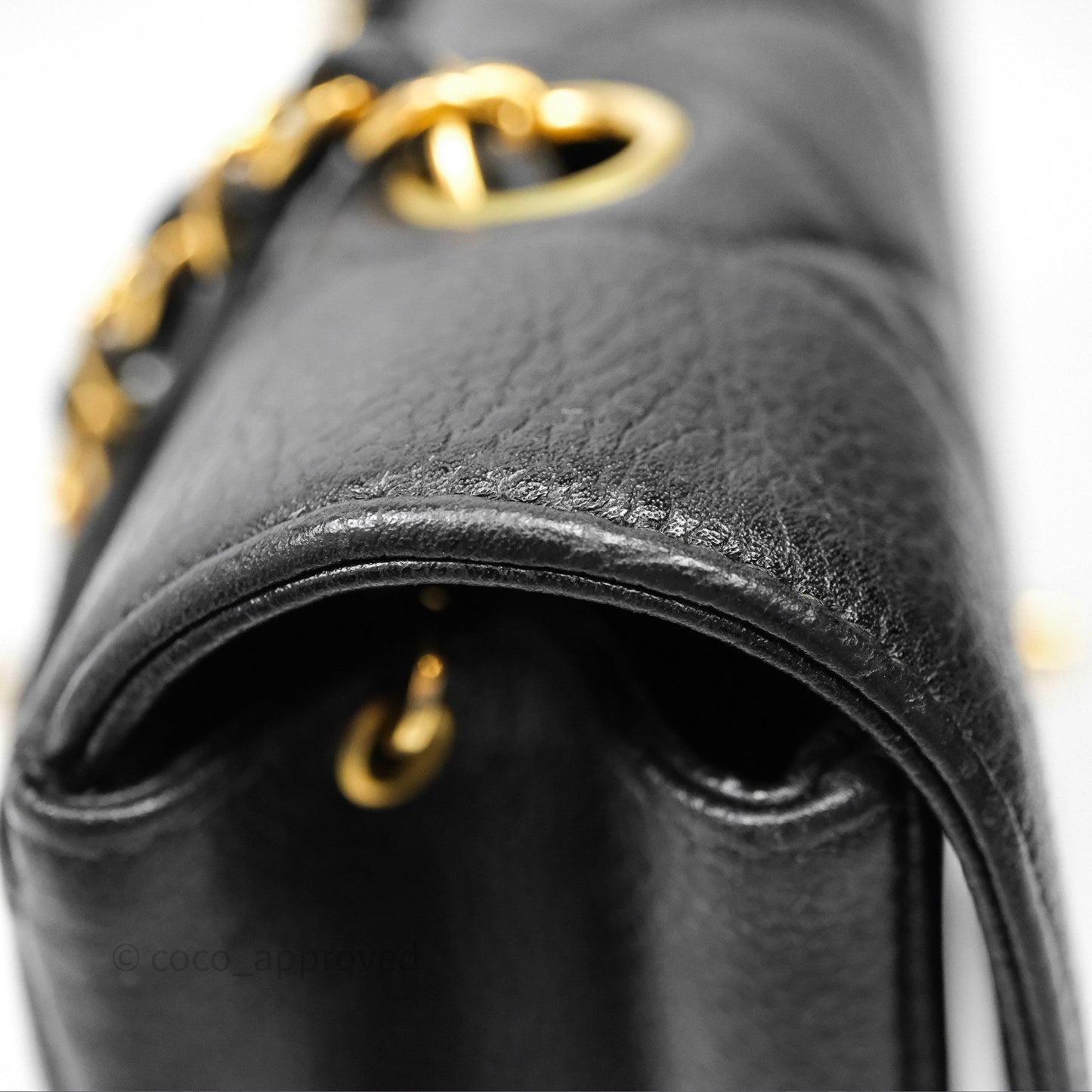 Chanel Vintage Medium Classic Diana Flap Bag Black Caviar 24K Gold Hardware