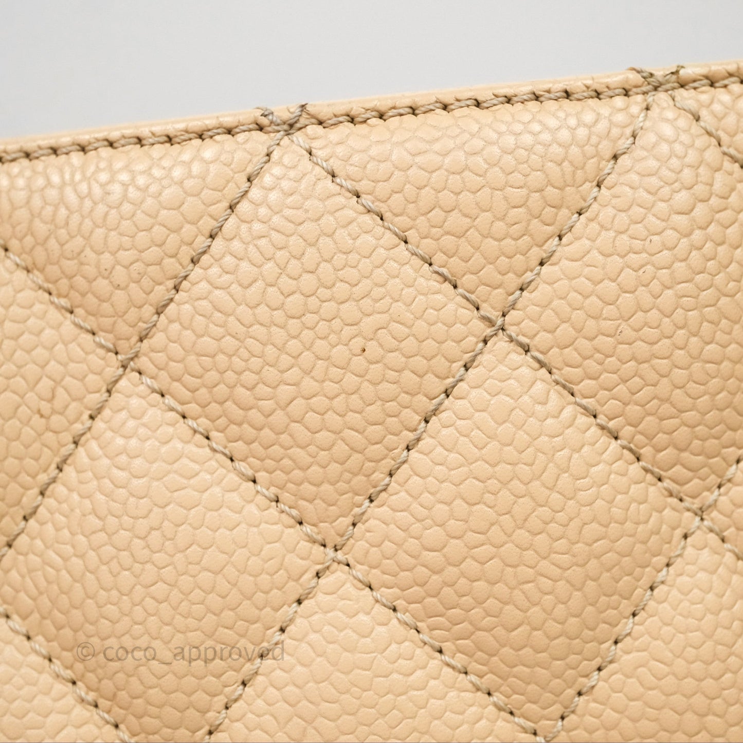 Chanel Vertical GST Beige Caviar Gold Hardware