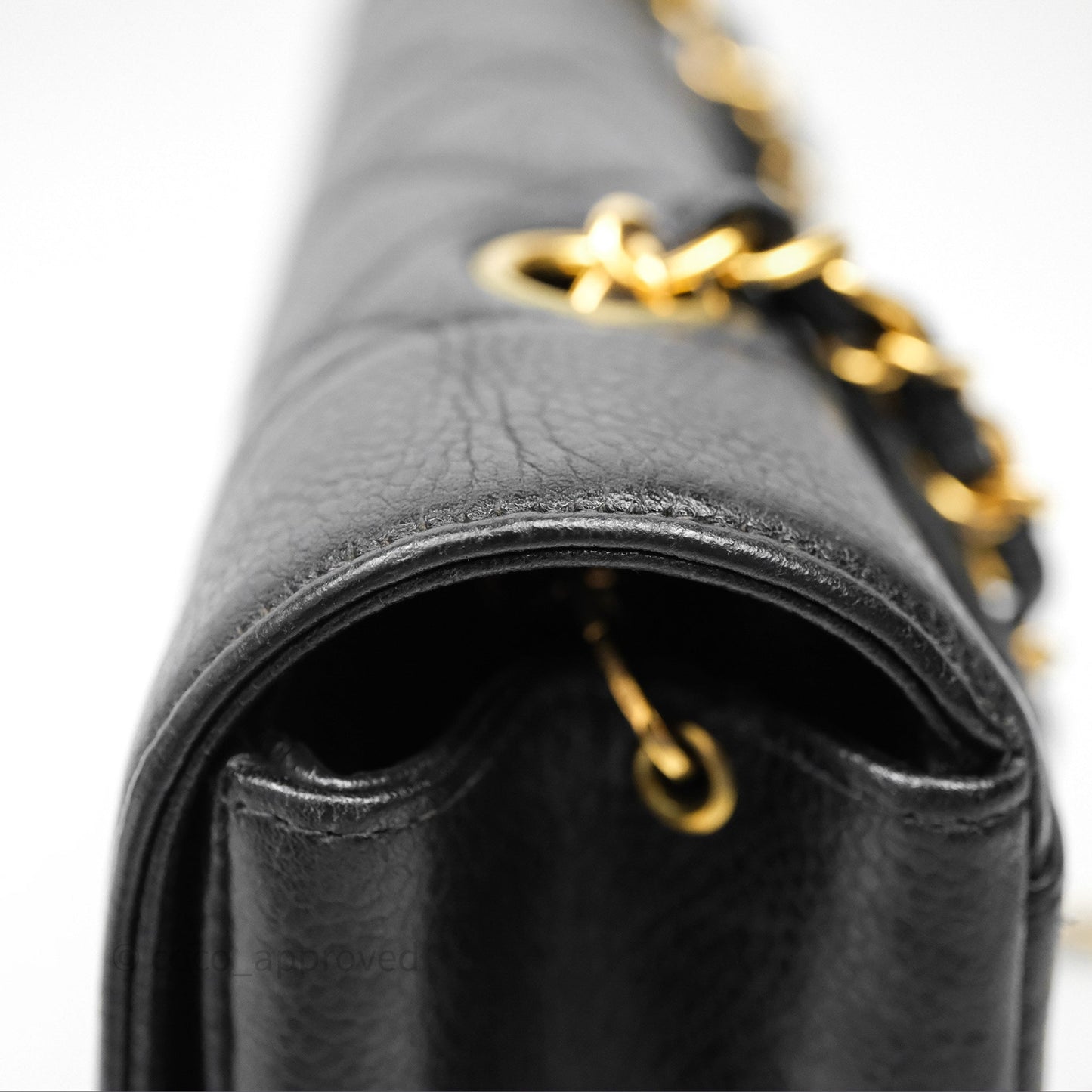 Chanel Vintage Medium Classic Diana Flap Bag Black Caviar 24K Gold Hardware
