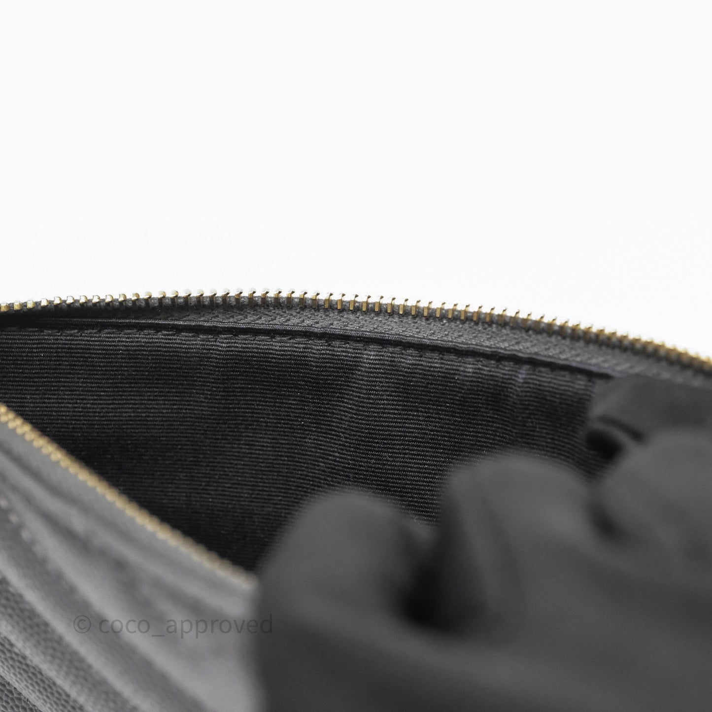 Saint Laurent Cassandre Matelasse Zipped Pouch Dark Grey Gold Hardware