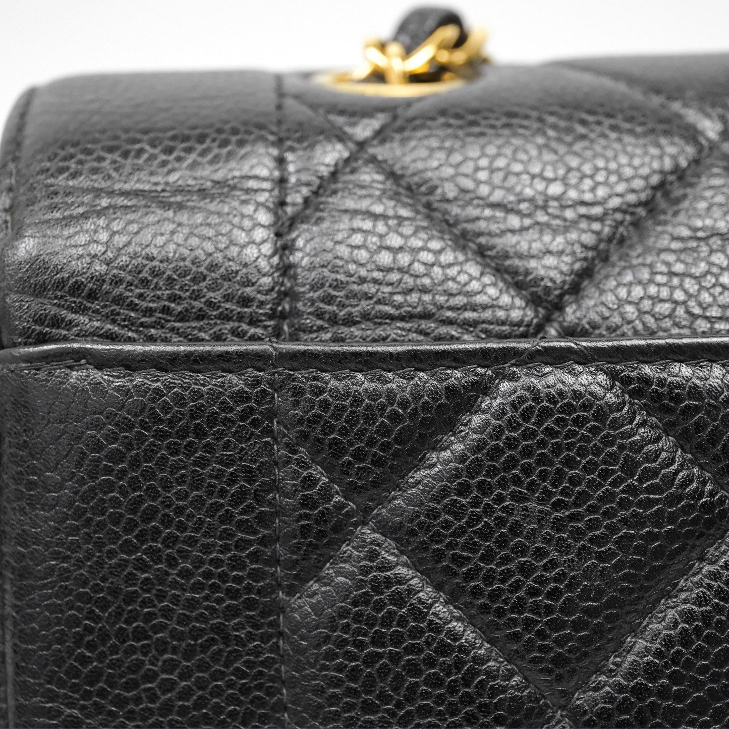 Chanel Vintage Medium Classic Diana Flap Bag Black Caviar 24K Gold Hardware