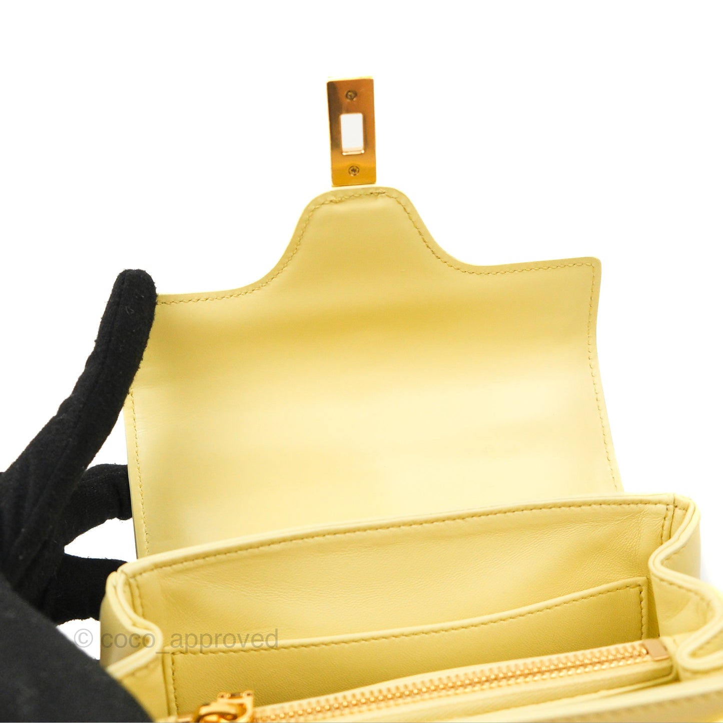 Celine Mini 16 Soft Yellow Satinated Calfskin
