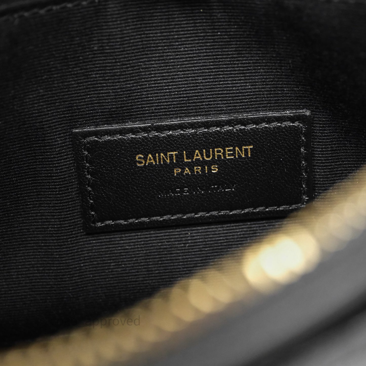 Saint Laurent Cassandre Matelasse Zipped Pouch Dark Grey Gold Hardware