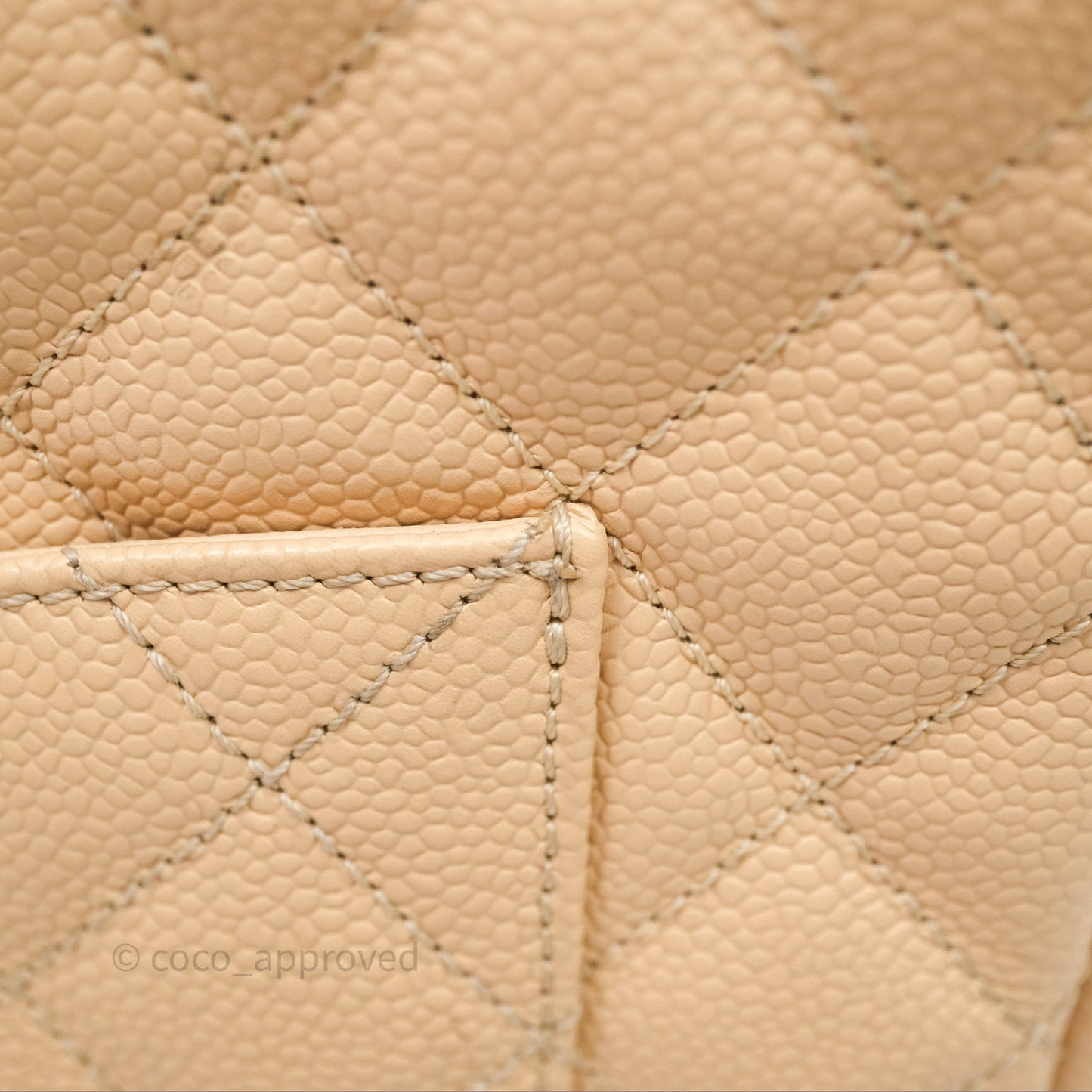 Chanel Vertical GST Beige Caviar Gold Hardware