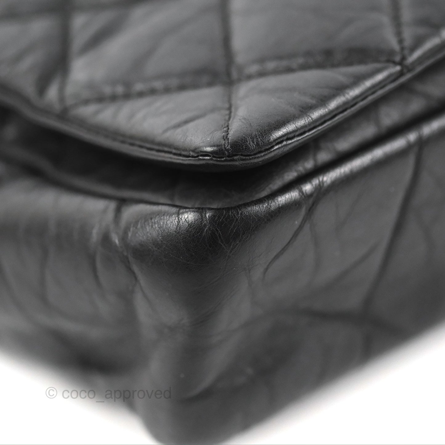Chanel Medium Pondicherry Flap Bag Black Crumpled Calfskin Antique Gold Hardware
