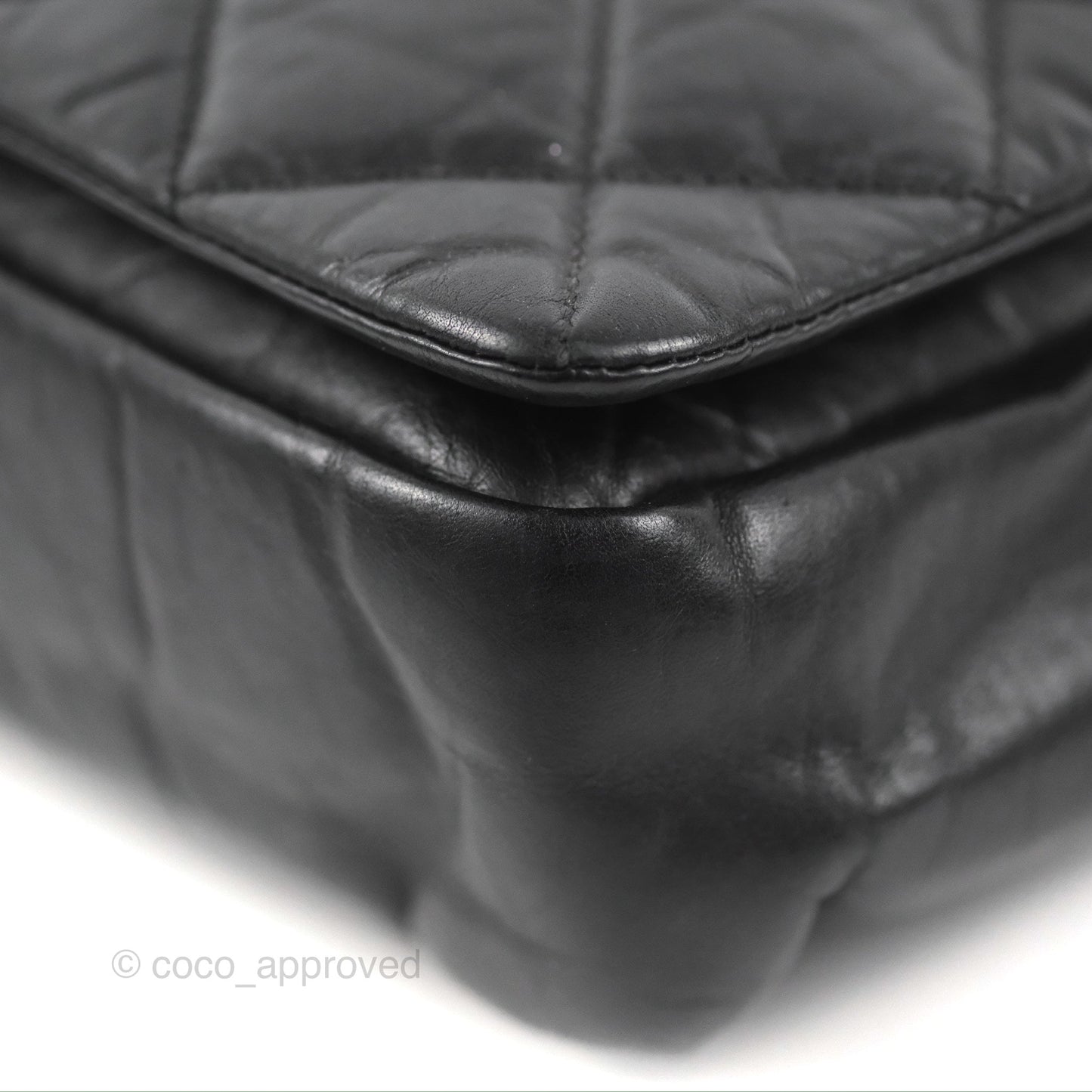 Chanel Medium Pondicherry Flap Bag Black Crumpled Calfskin Antique Gold Hardware
