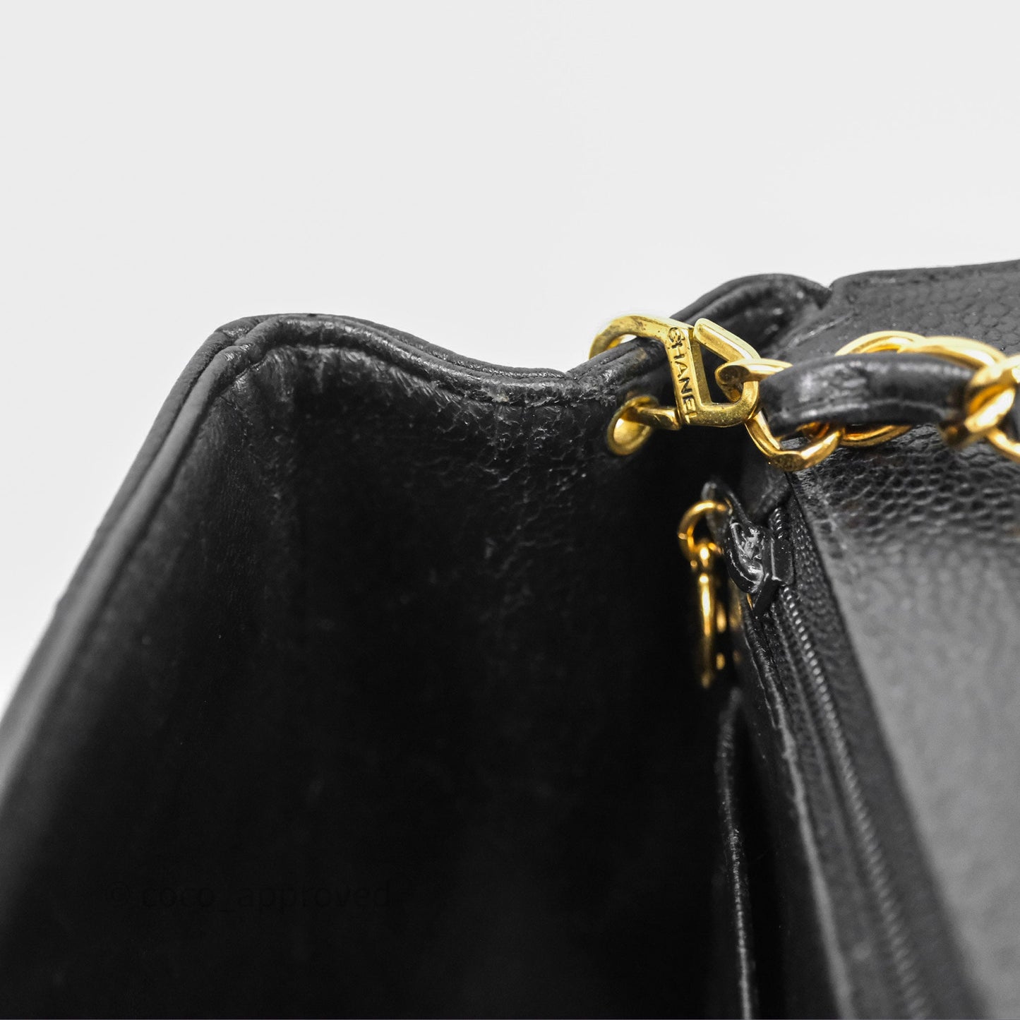 Chanel Vintage Medium Classic Diana Flap Bag Black Caviar 24K Gold Hardware