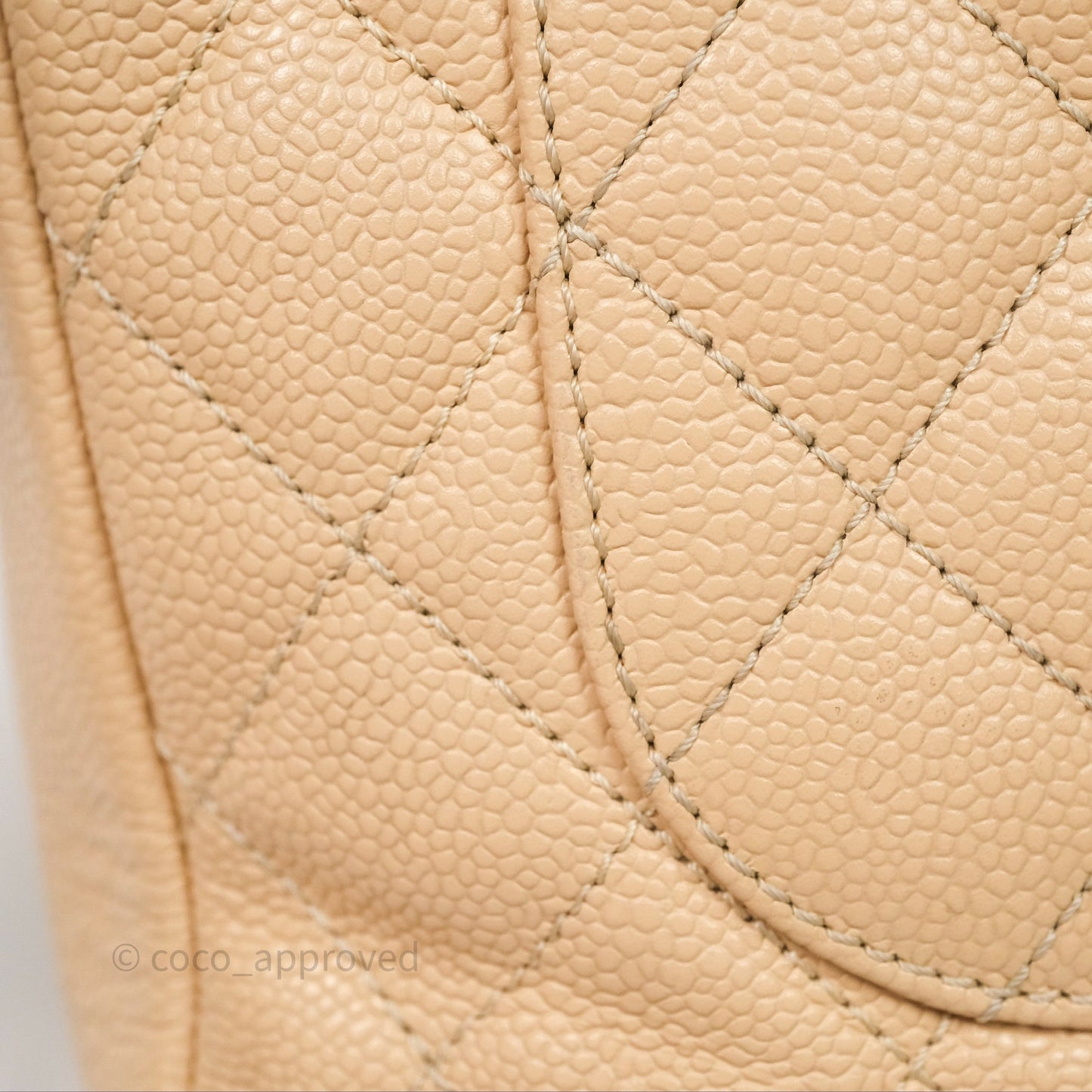 Chanel Vertical GST Beige Caviar Gold Hardware