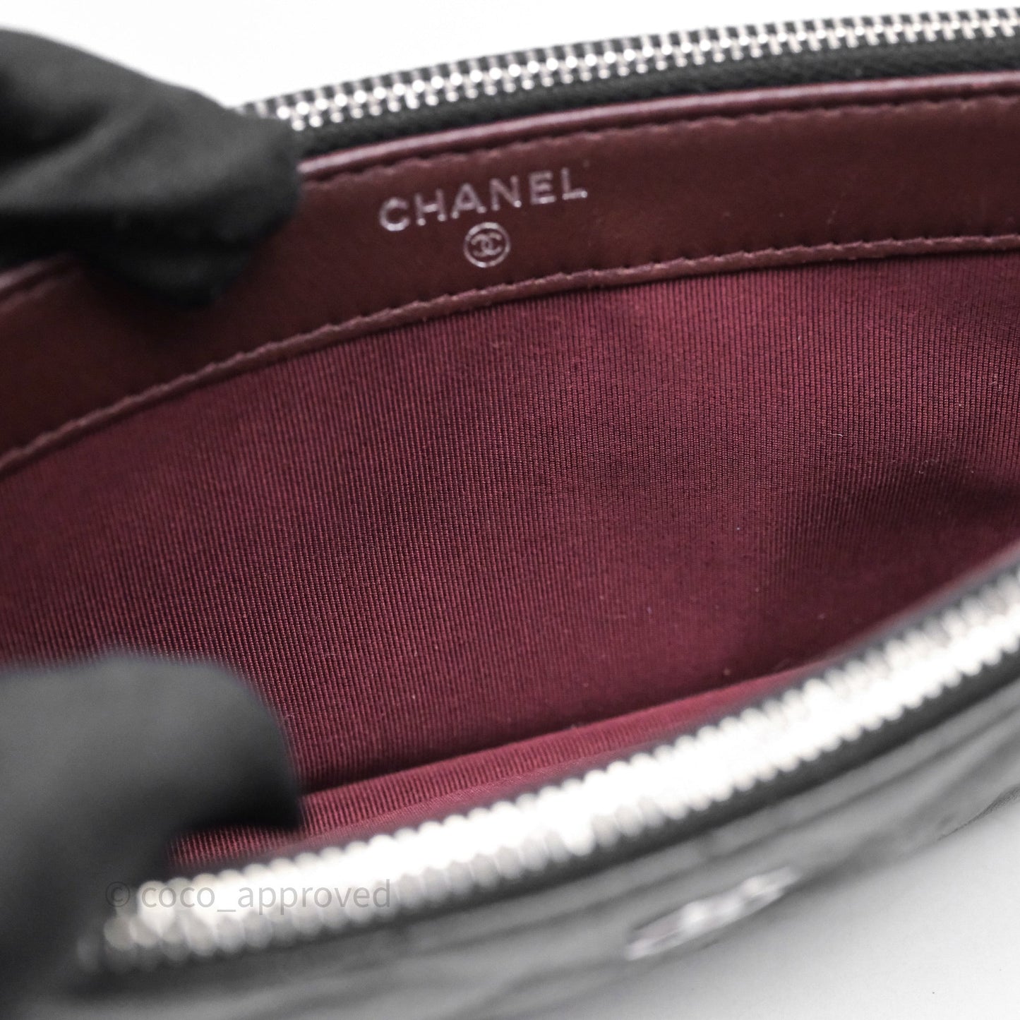 Chanel Clutch with Chain Black Lambskin Silver Hardware