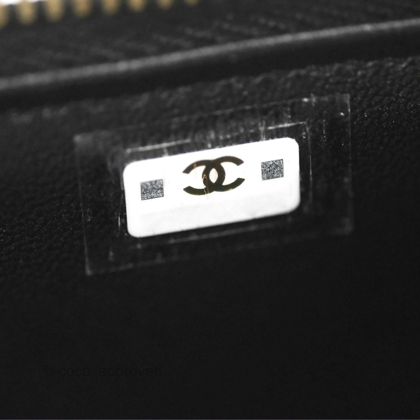Chanel Vanity with Adjustable Chain Black Lambskin Aged Gold Hardware 22K