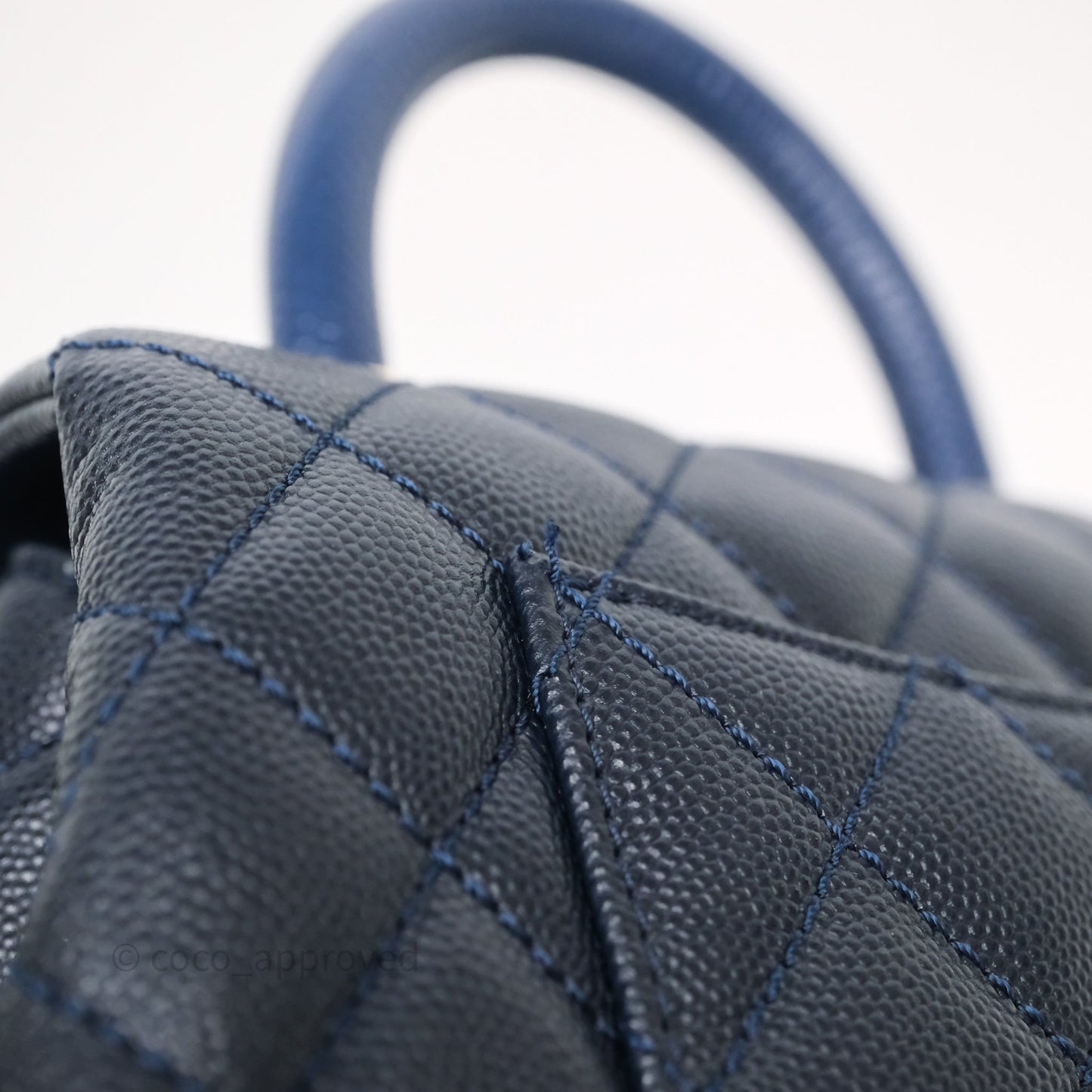 Chanel Mini Coco Handle Quilted Navy Caviar Gold Hardware