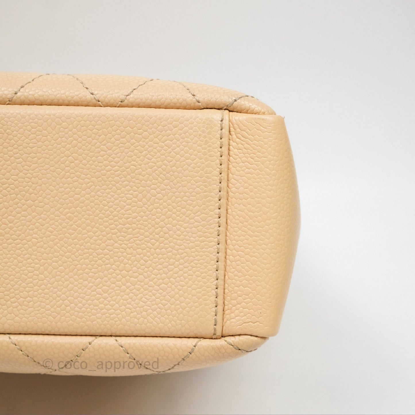 Chanel Vertical GST Beige Caviar Gold Hardware
