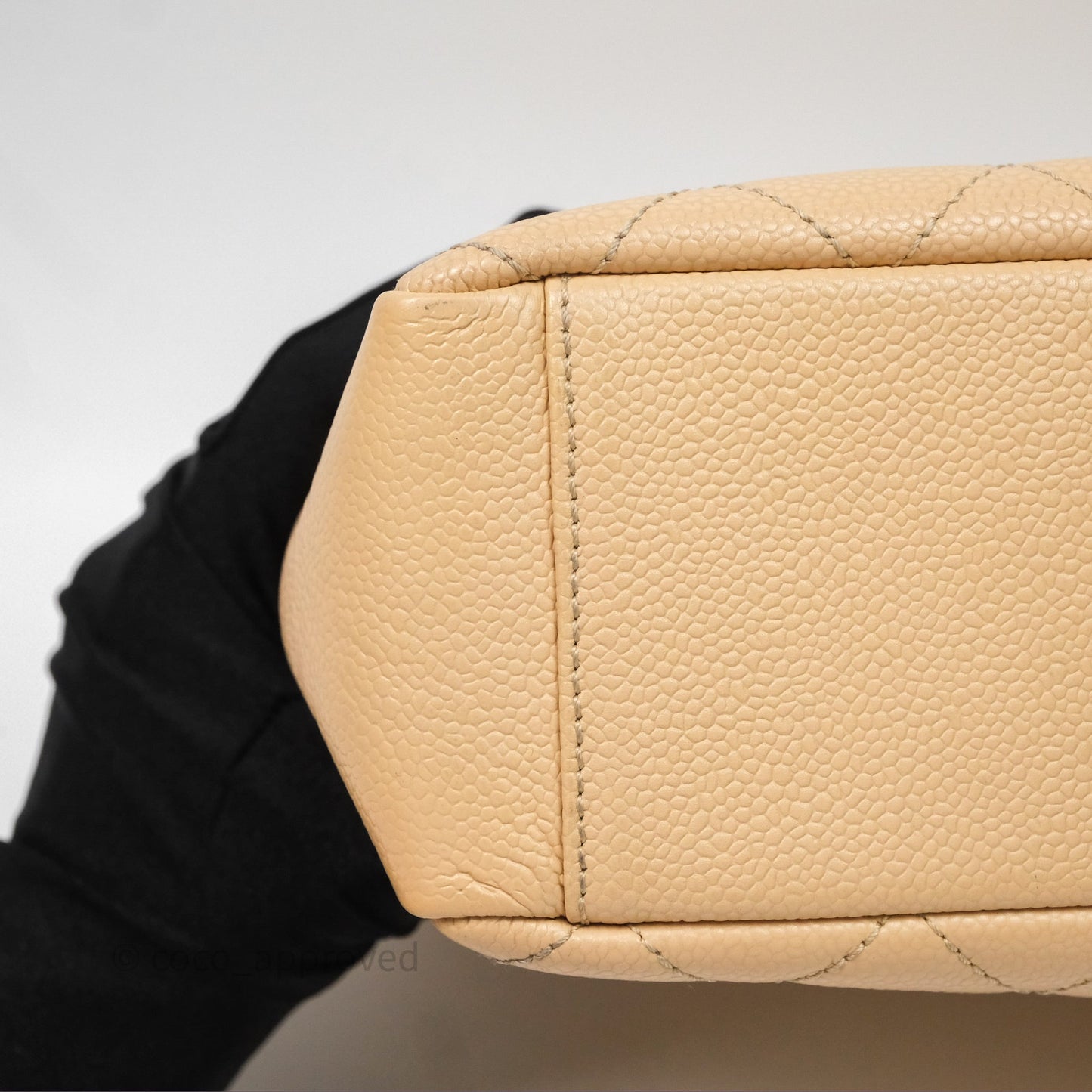 Chanel Vertical GST Beige Caviar Gold Hardware