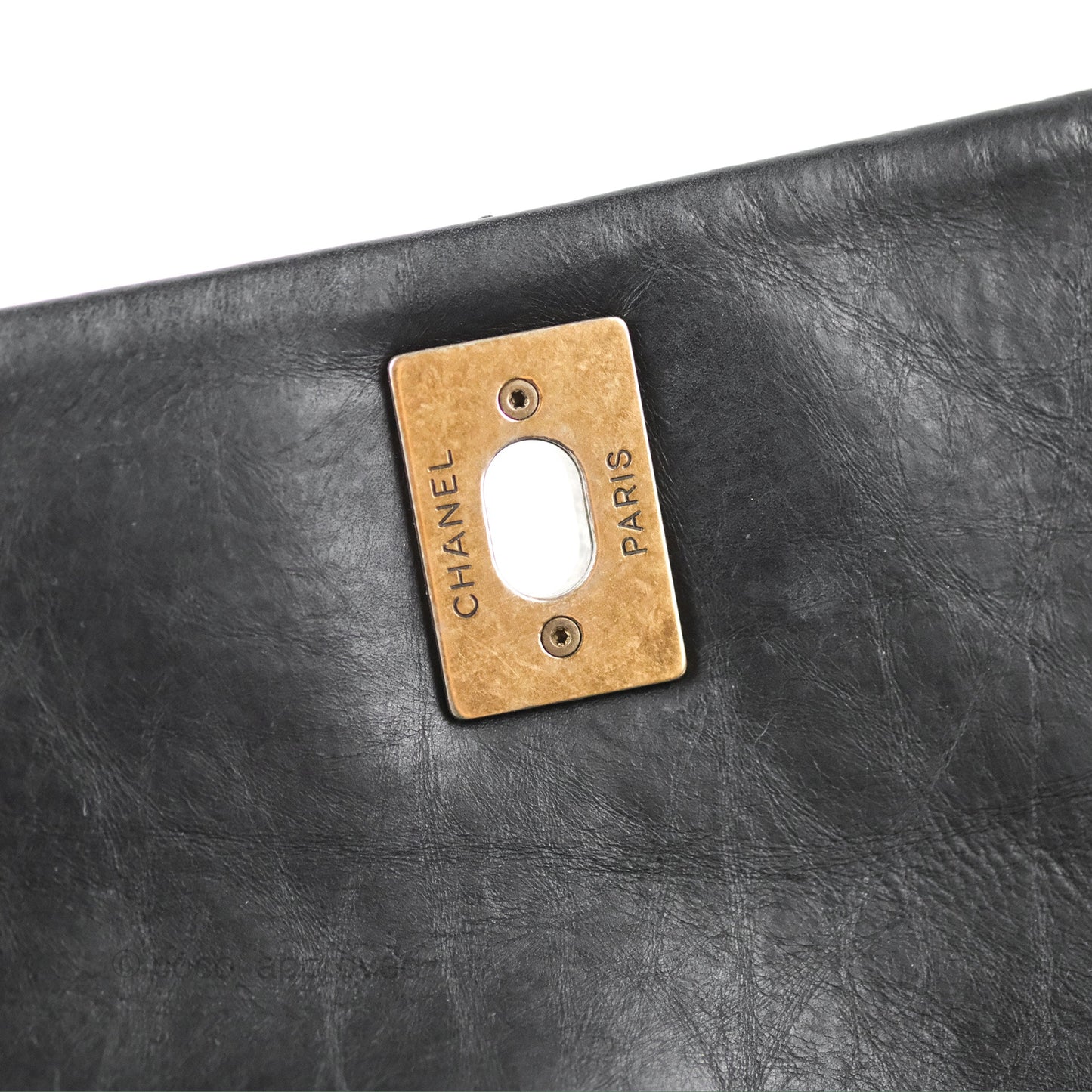 Chanel Medium Pondicherry Flap Bag Black Crumpled Calfskin Antique Gold Hardware