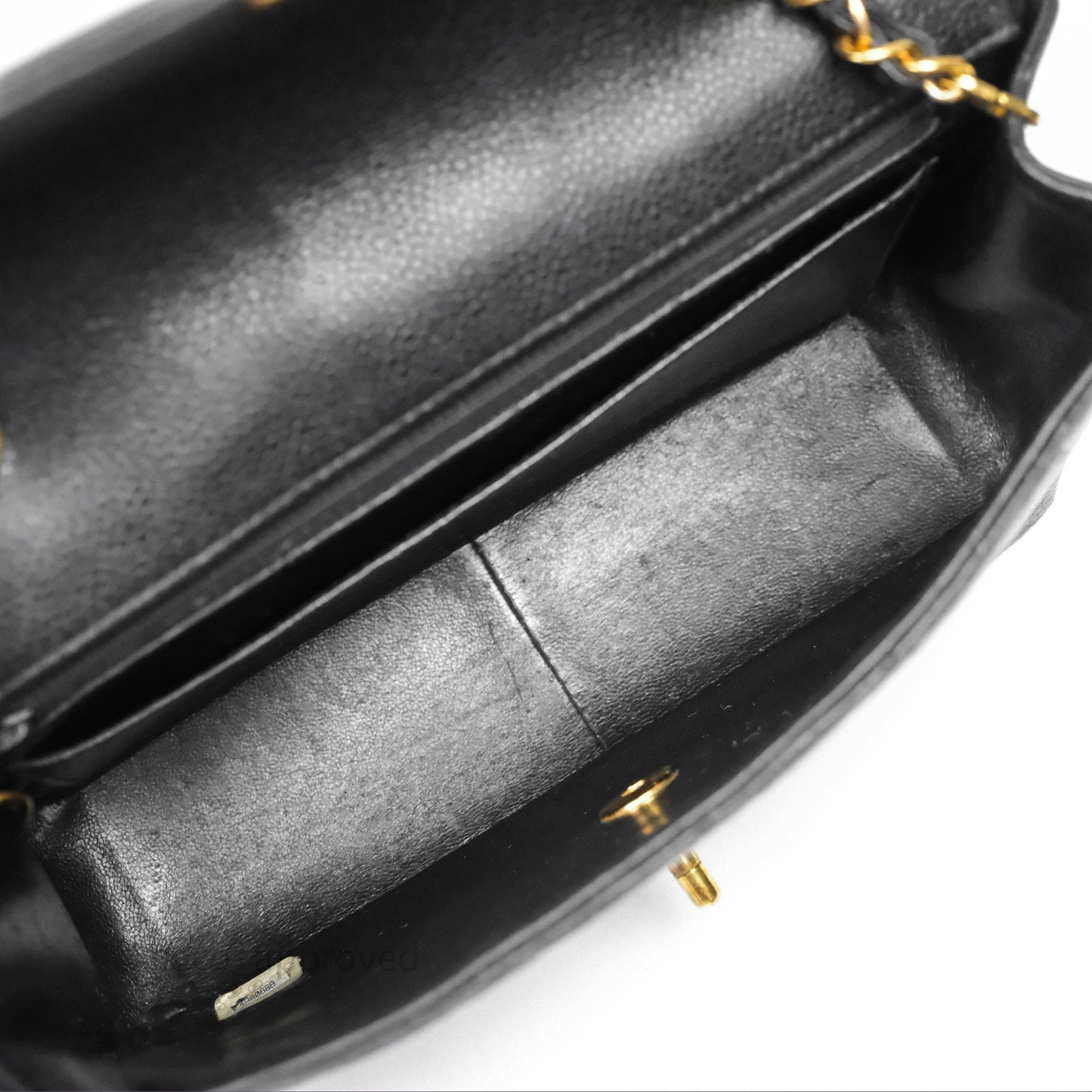Chanel Vintage Medium Classic Diana Flap Bag Black Caviar 24K Gold Hardware