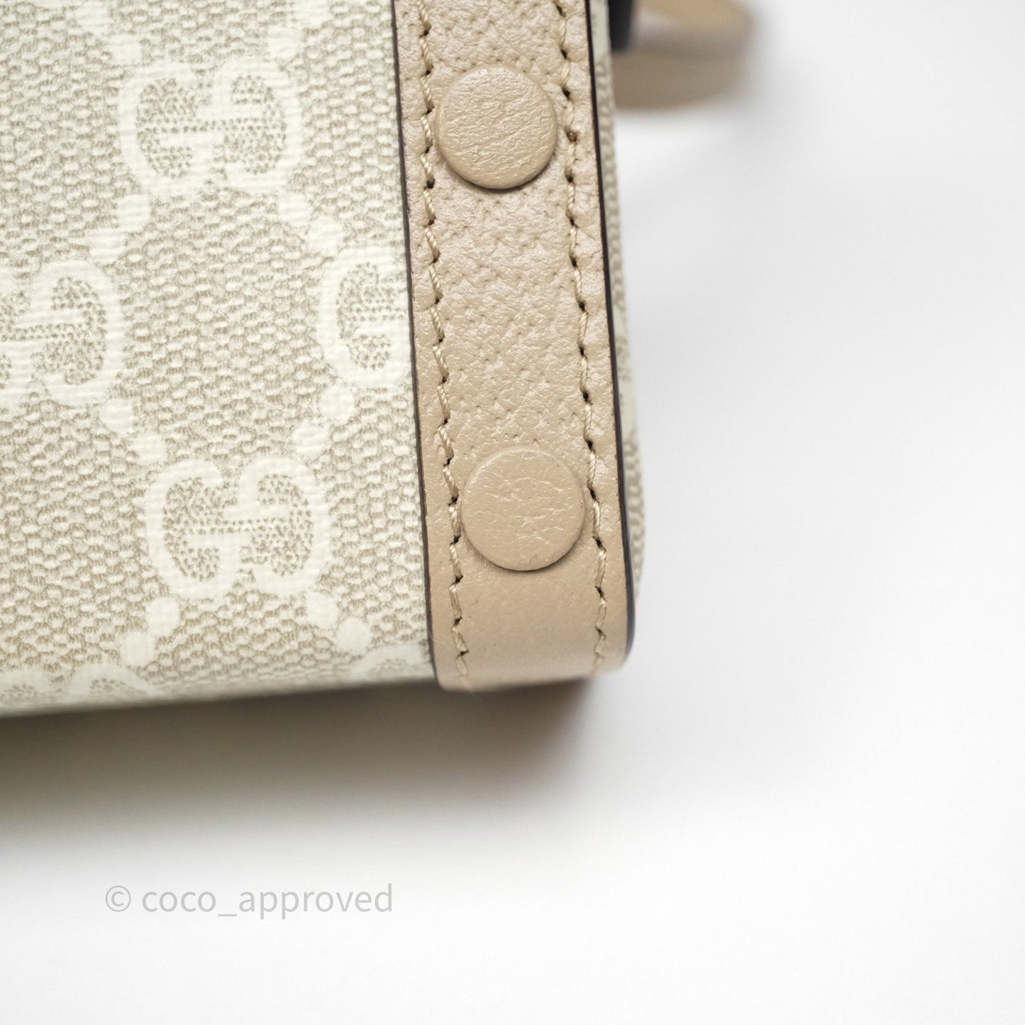 Gucci Horsebit 1955 Mini Bag Beige/White GG Supreme Canvas
