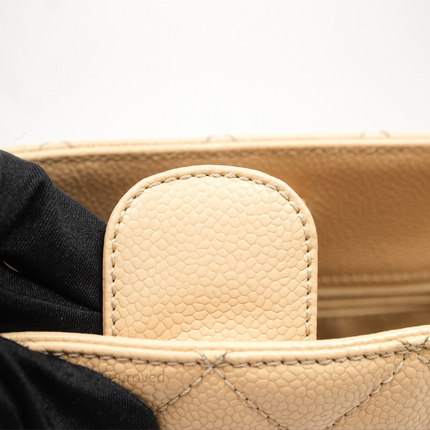 Chanel Vertical GST Beige Caviar Gold Hardware