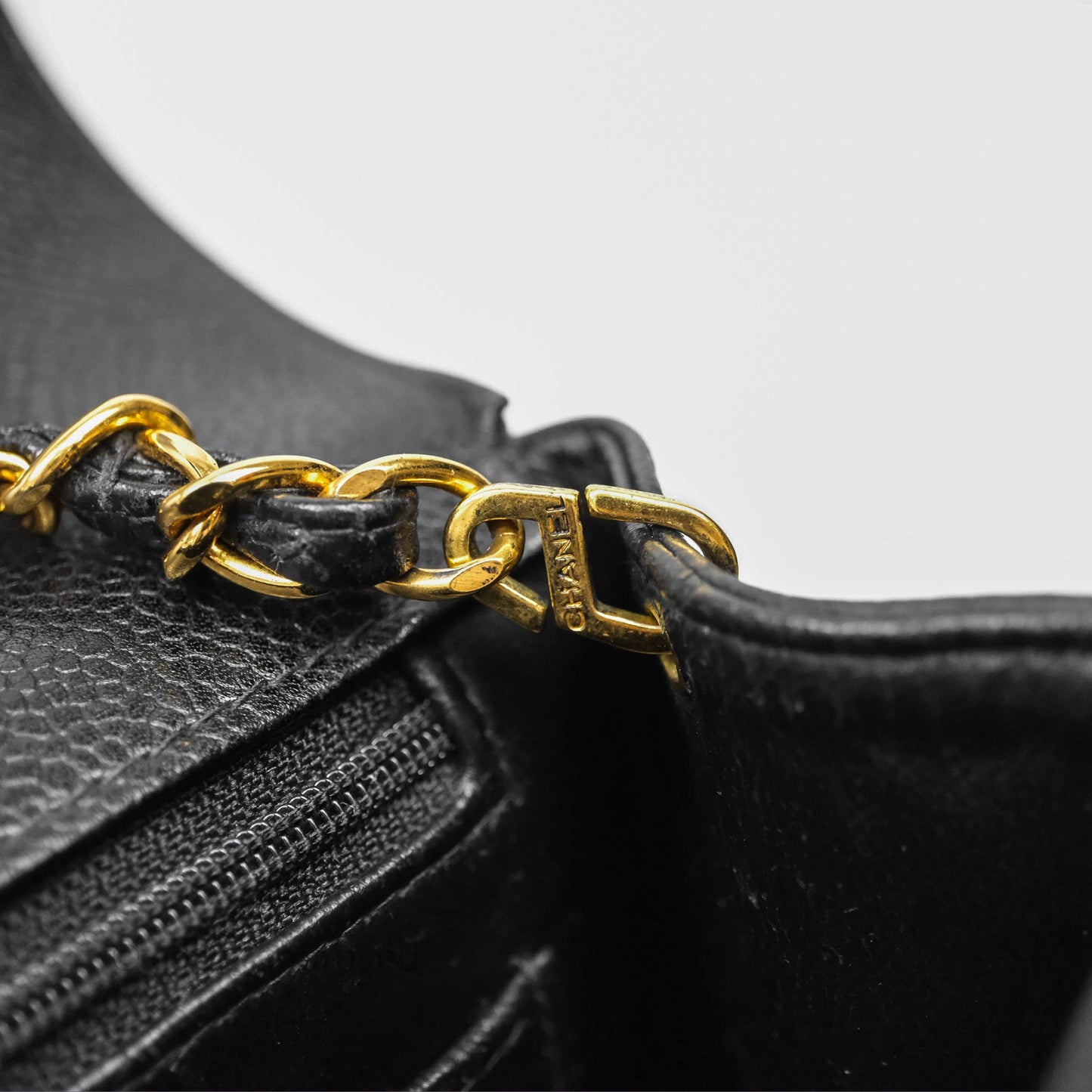 Chanel Vintage Medium Classic Diana Flap Bag Black Caviar 24K Gold Hardware